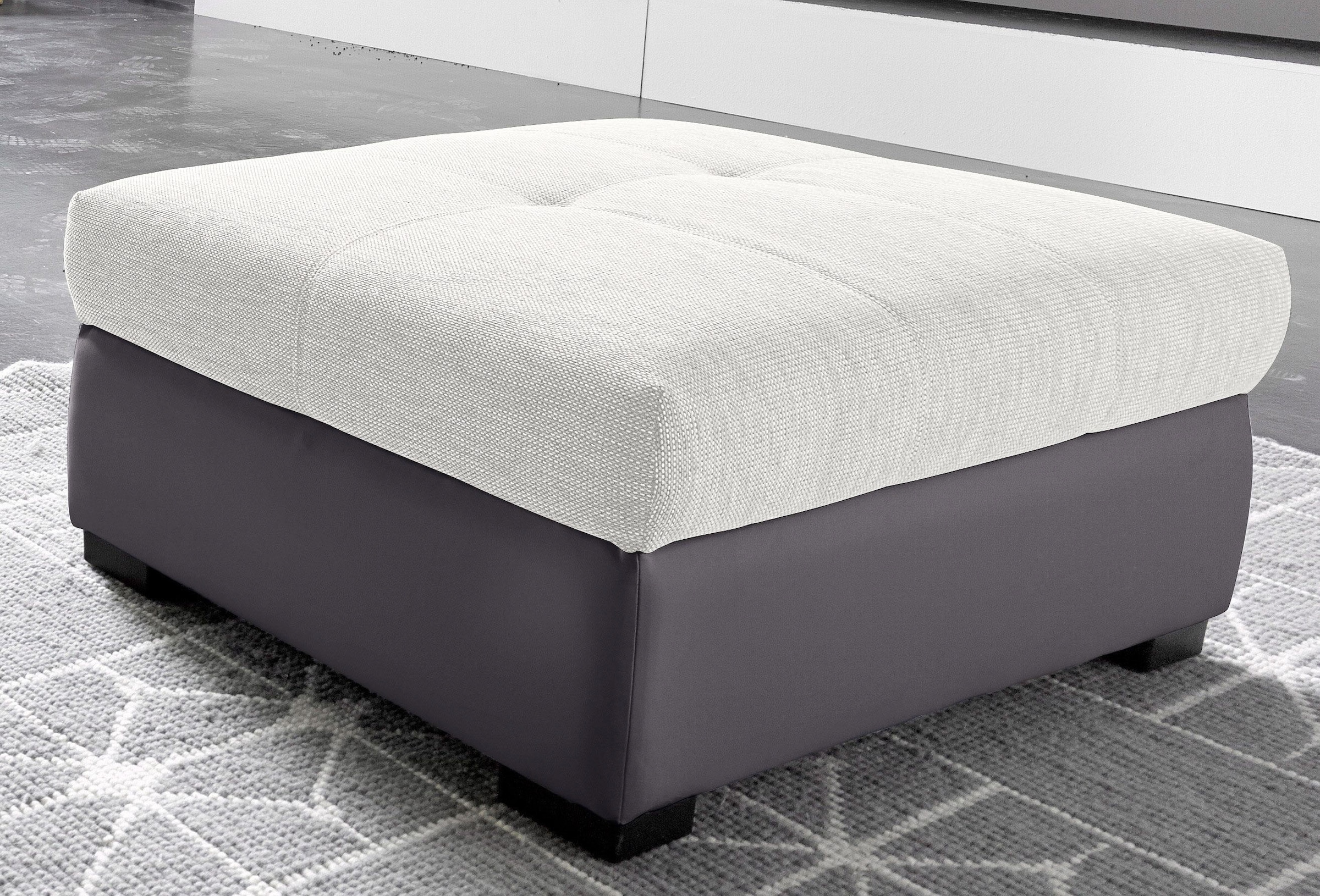 COTTA Polstergarnitur »Speedway U-Form«, (Set), Set bestehend aus: Wohnlandschaft mit Kopfteilverstellung & Hocker
