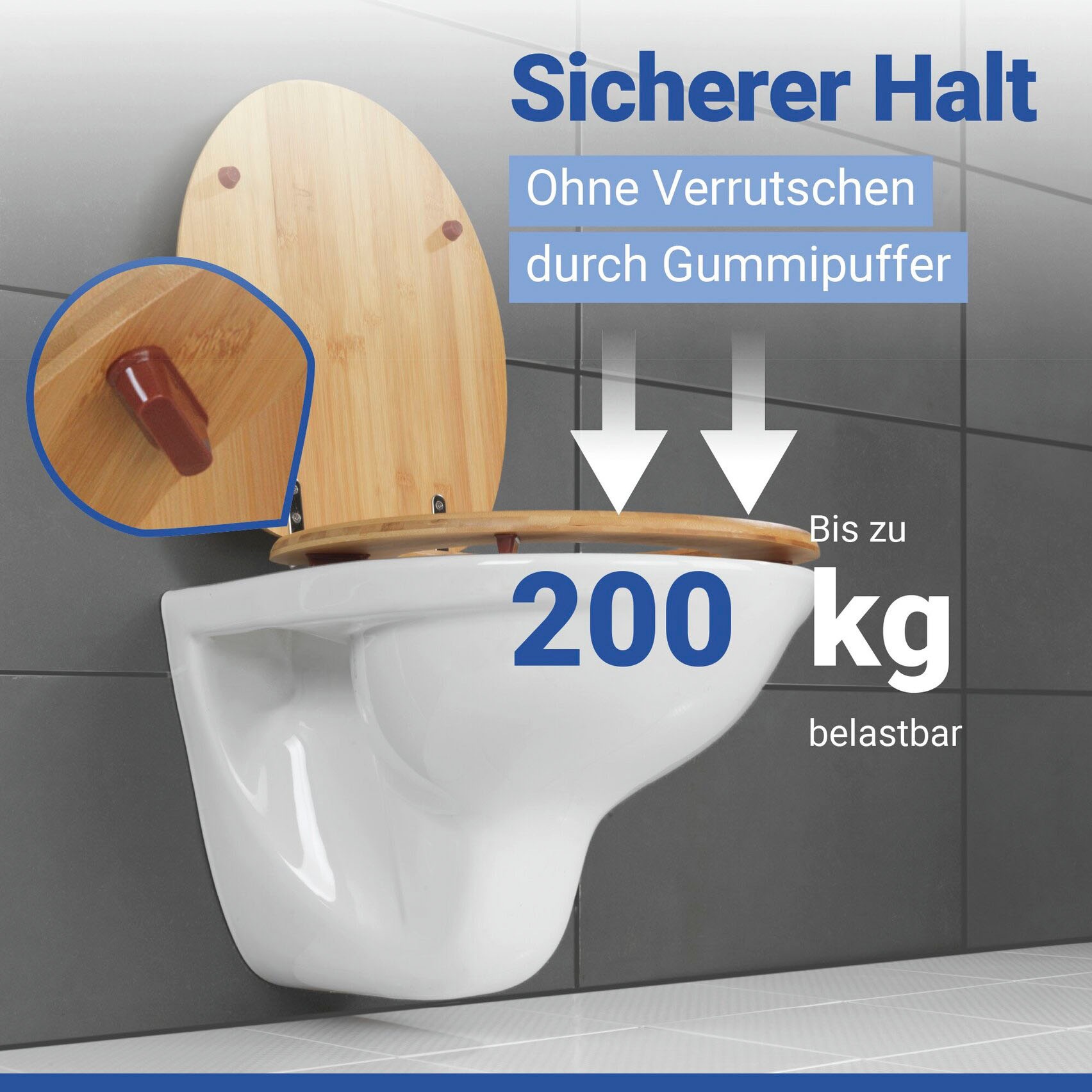 WENKO WC-Sitz »Bambus Dunkel« 1 Stk. tlg.