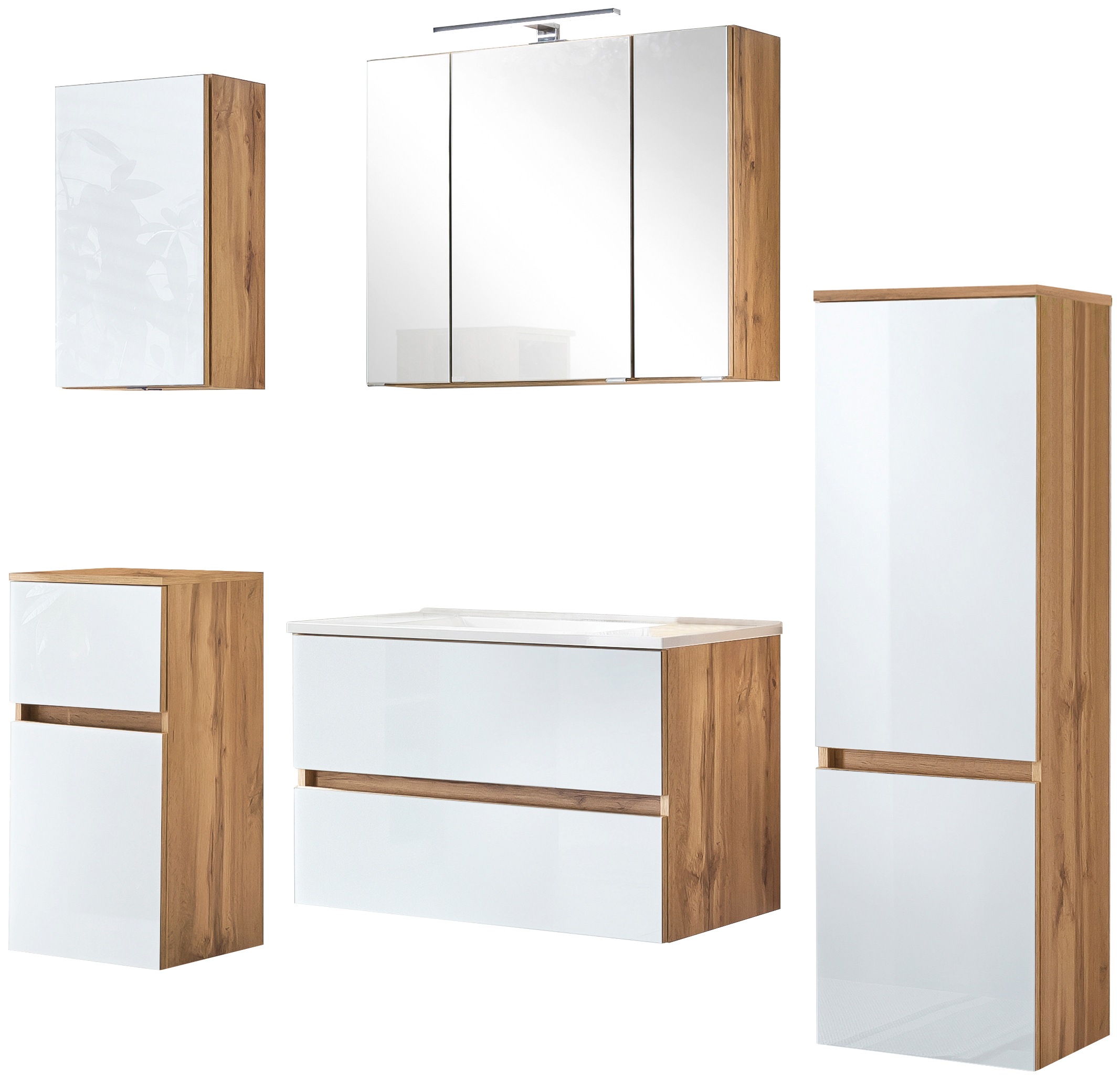 welltime Badezimmer-Set »Horki«, (Set, 5 St.), bestehend aus Waschtisch-Set günstig online kaufen