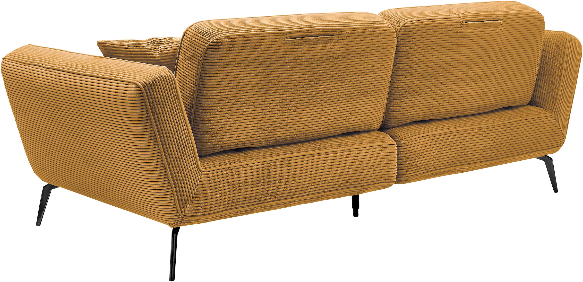 set one by Musterring Big-Sofa »SO 4500 Mega-Sofa, mega bequem, hochwertig verarbeitet«, Füße schwarz matt, wahlweise mit Kopfstütze, Breite 260cm, in Cord