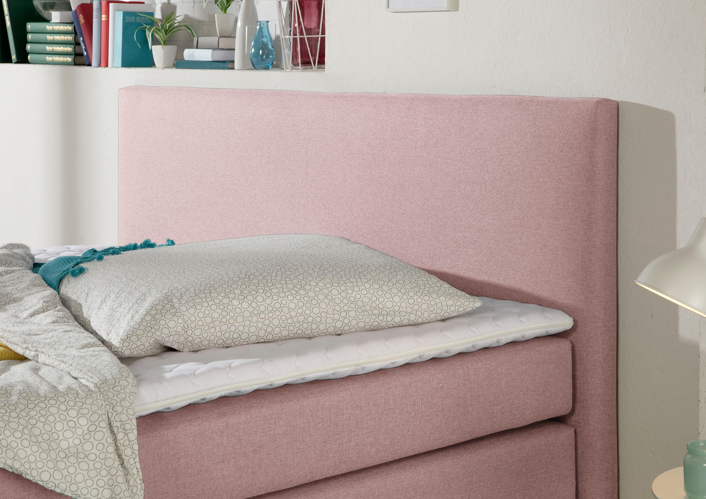 INOSIGN Boxspringbett »Eliana«, inkl. Topper, in 4 Breiten, 3 Matratzenarten und 2 Härtegraden