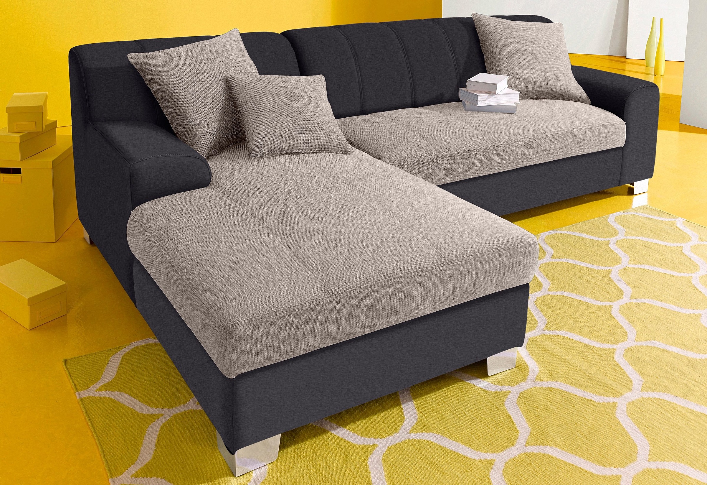 DOMO collection Ecksofa »Turah incl. Zierkissen, moderne Steppung, auch in günstig online kaufen