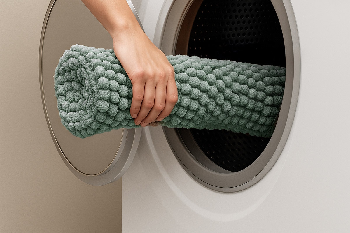 Linea Due Badematte »Punto Uno, Badvorleger, Badezimmer Teppich,« Höhe 18 mm rutschhemmend beschichtet fußbodenheizungsgeeignet | schnell trocknend moderner Badvorleger mit Knötchen-Struktur