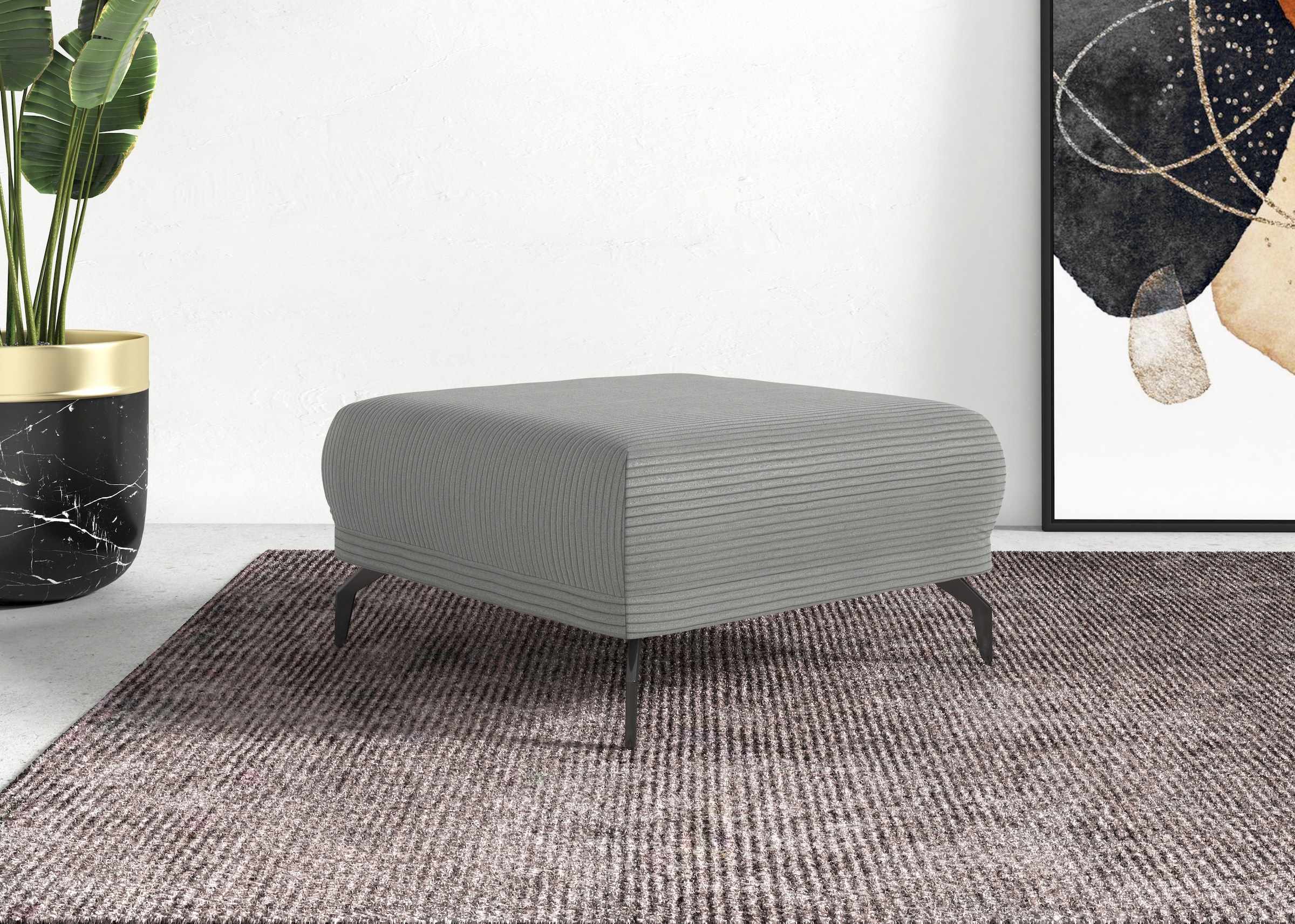 Home affaire Hocker »Coco« Cord-Bezug in 2 Ausführungen, Füßen 15 cm hoch günstig online kaufen