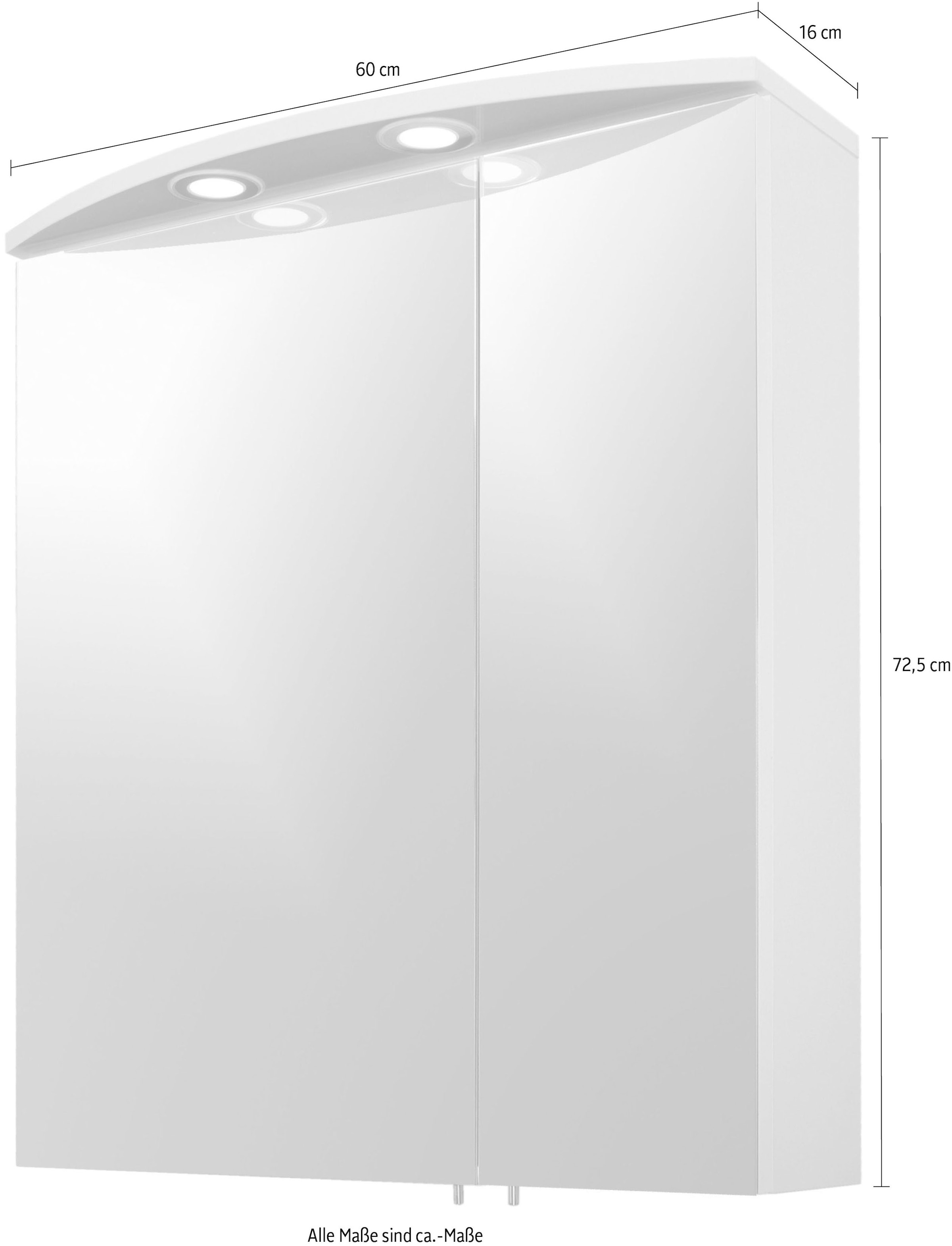 Schildmeyer Spiegelschrank »Verona«, Breite jetzt 60 LED- 2-türig, Einbaustrahler, im 2 %Sale cm, Schalter-/Steckdosenbox