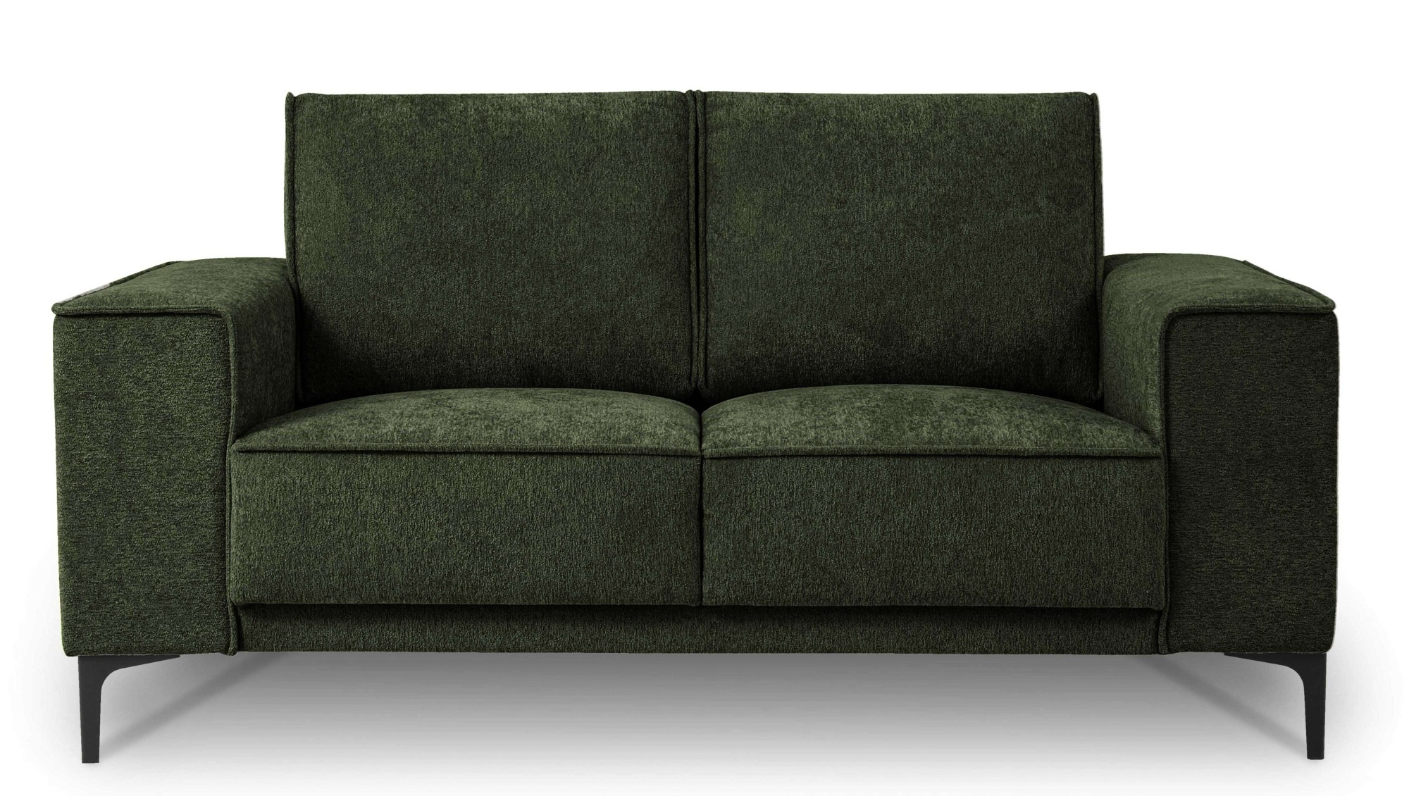 Places of Style 2-Sitzer »Kompaktsofa Oland, Struktur, Flachgewebe, Luxus-Microfaser, Boucle«, 164 cm, Wellenunterfederung, Skandi-Design, Metallfüße