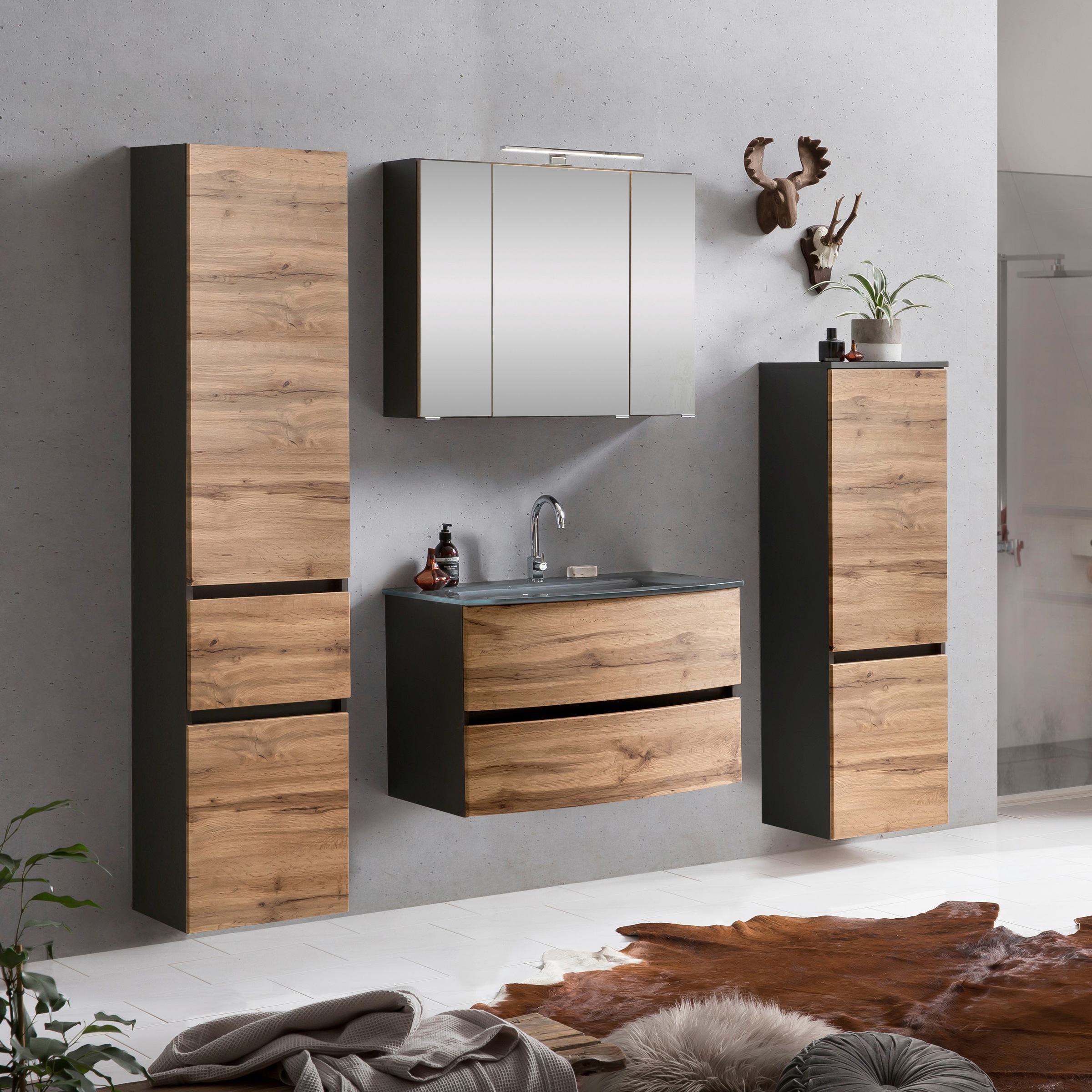 welltime Badezimmer-Set »Kaunas« Set, 4 Stk. tlg. günstig online kaufen