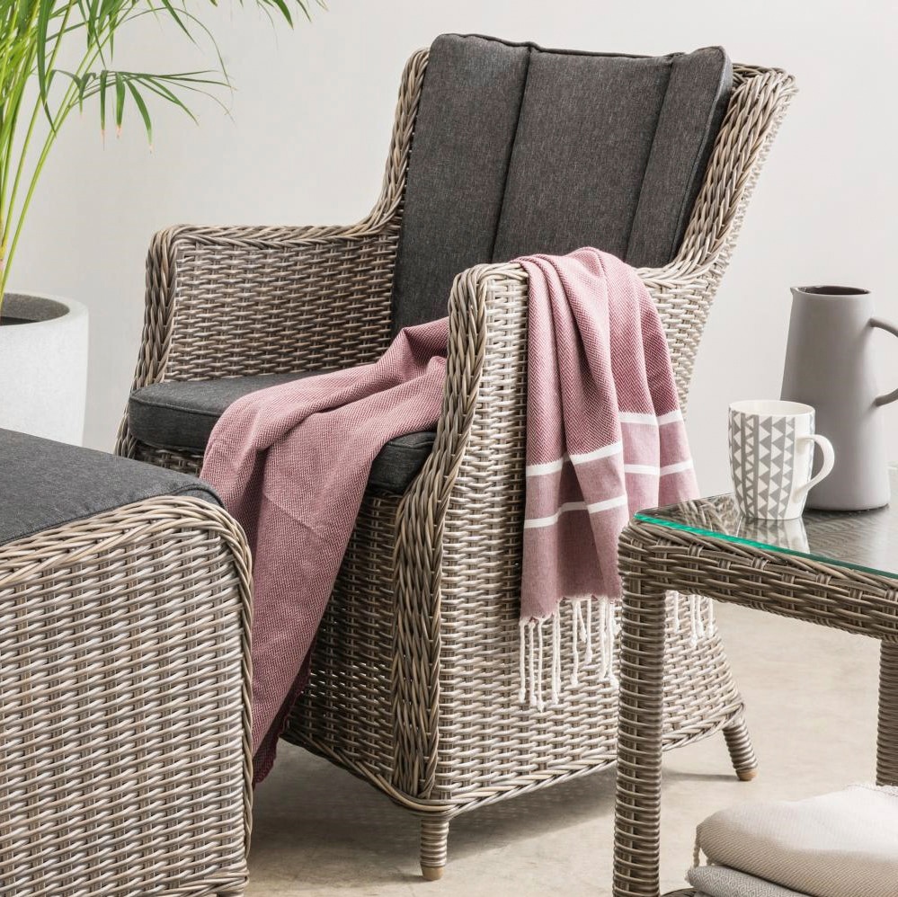 Destiny Gartensessel »LUNA«, (Set, 2 St.), Aluminium, Polyrattan, inkl. Auflagen