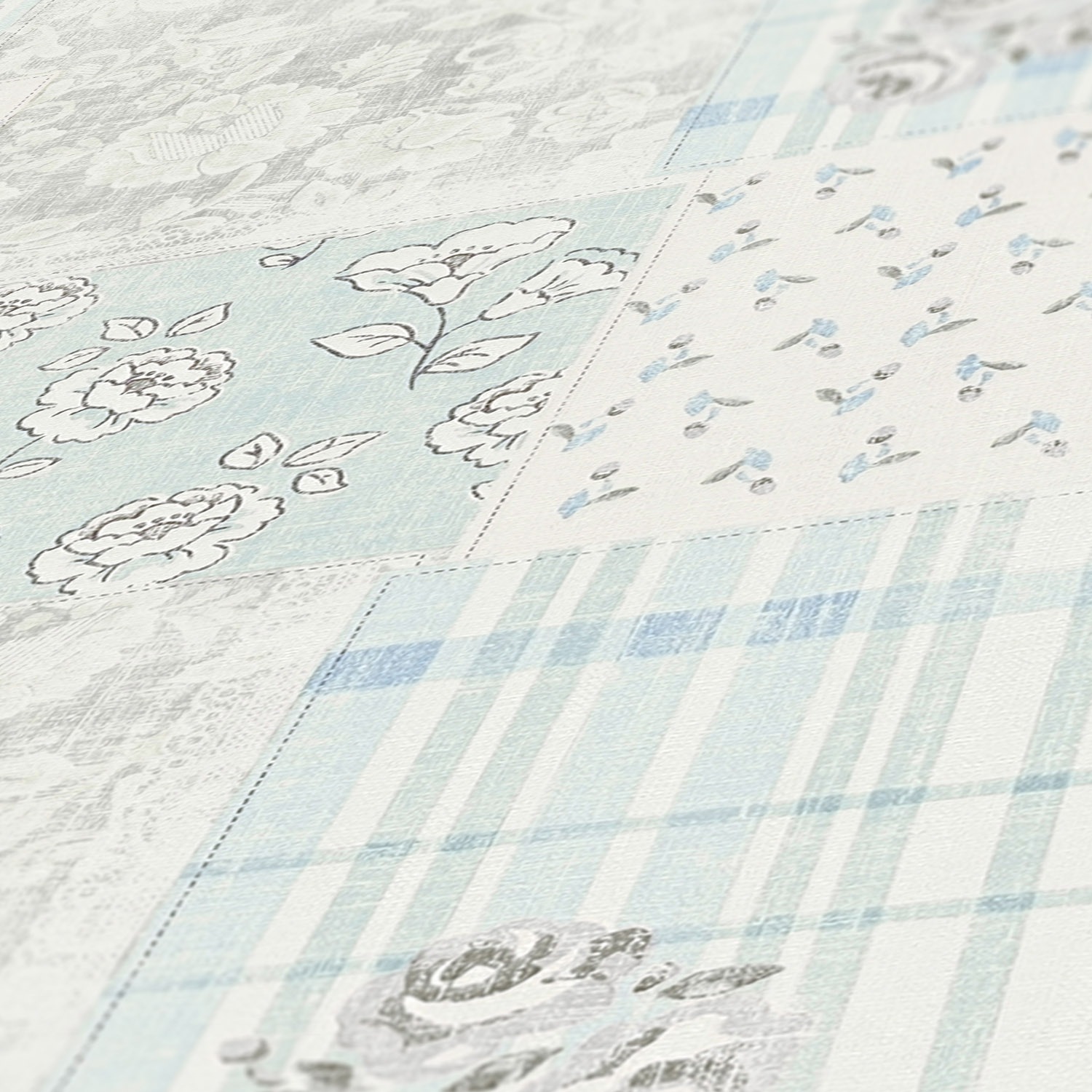 A.S. Création Vliestapete »Patchworktapete Landhaus«, matt, Blümchen-Tapete Karriert