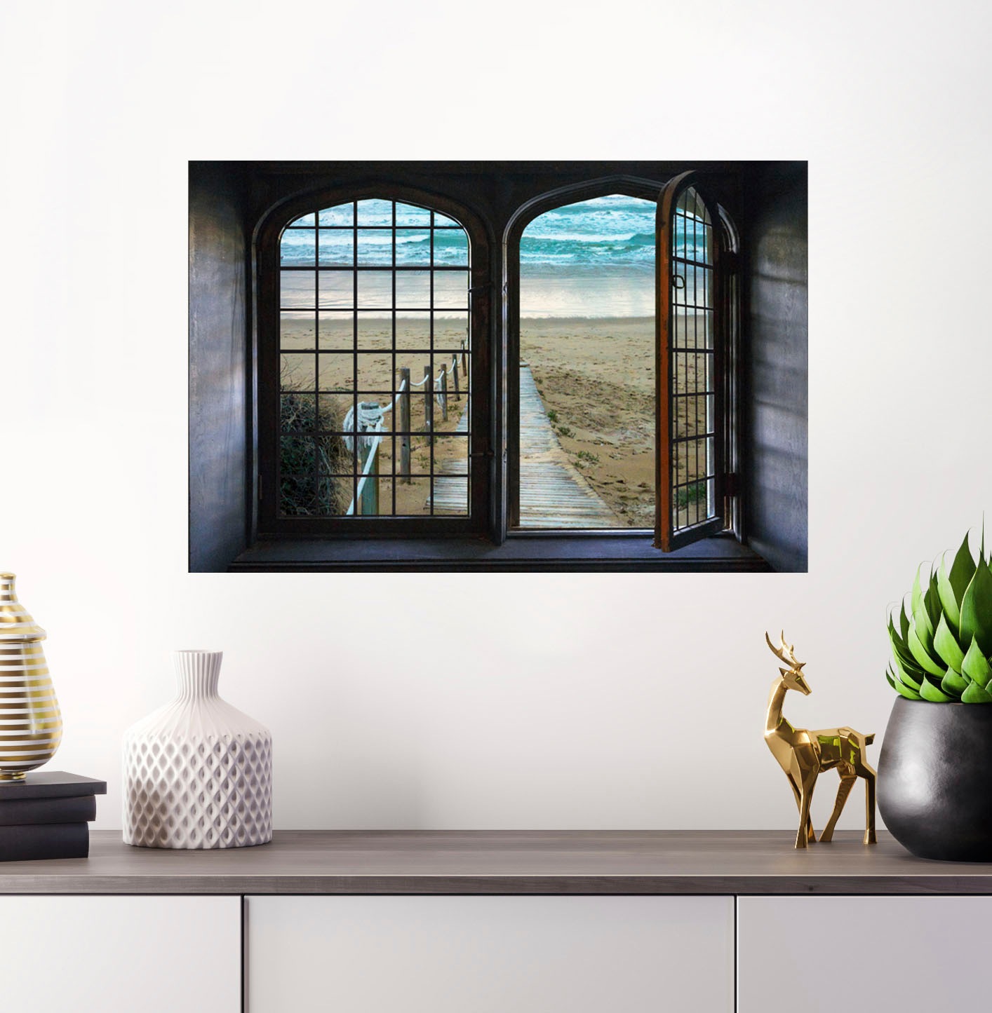 queence Wandsticker »Meer«, Wandsticker, Wandbild, selbstklebend, 3D, Fenster