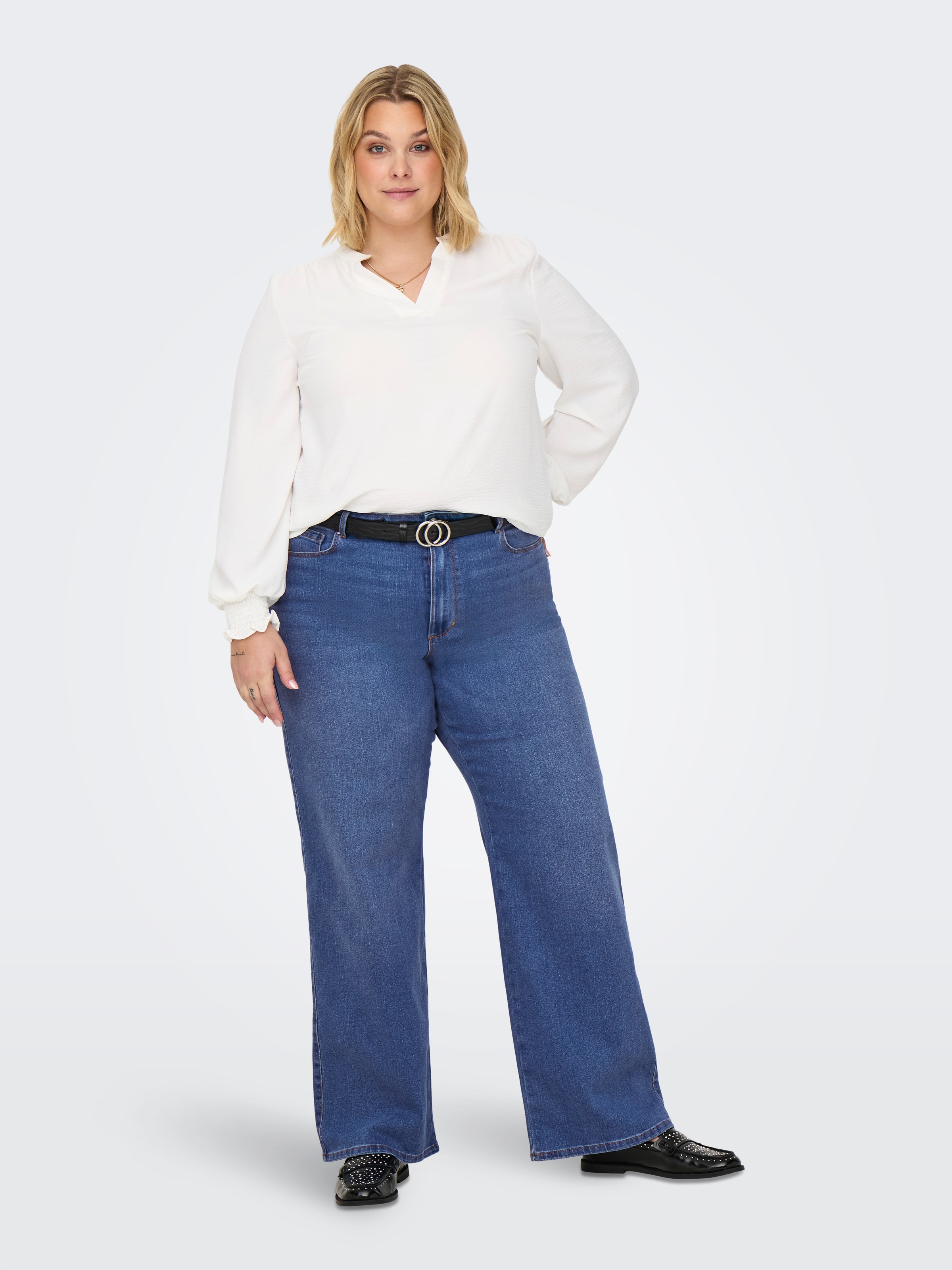 ONLY CARMAKOMA High-waist-Jeans »CARSNOW HW WIDE DNM JEANS PIM MBD NOOS«