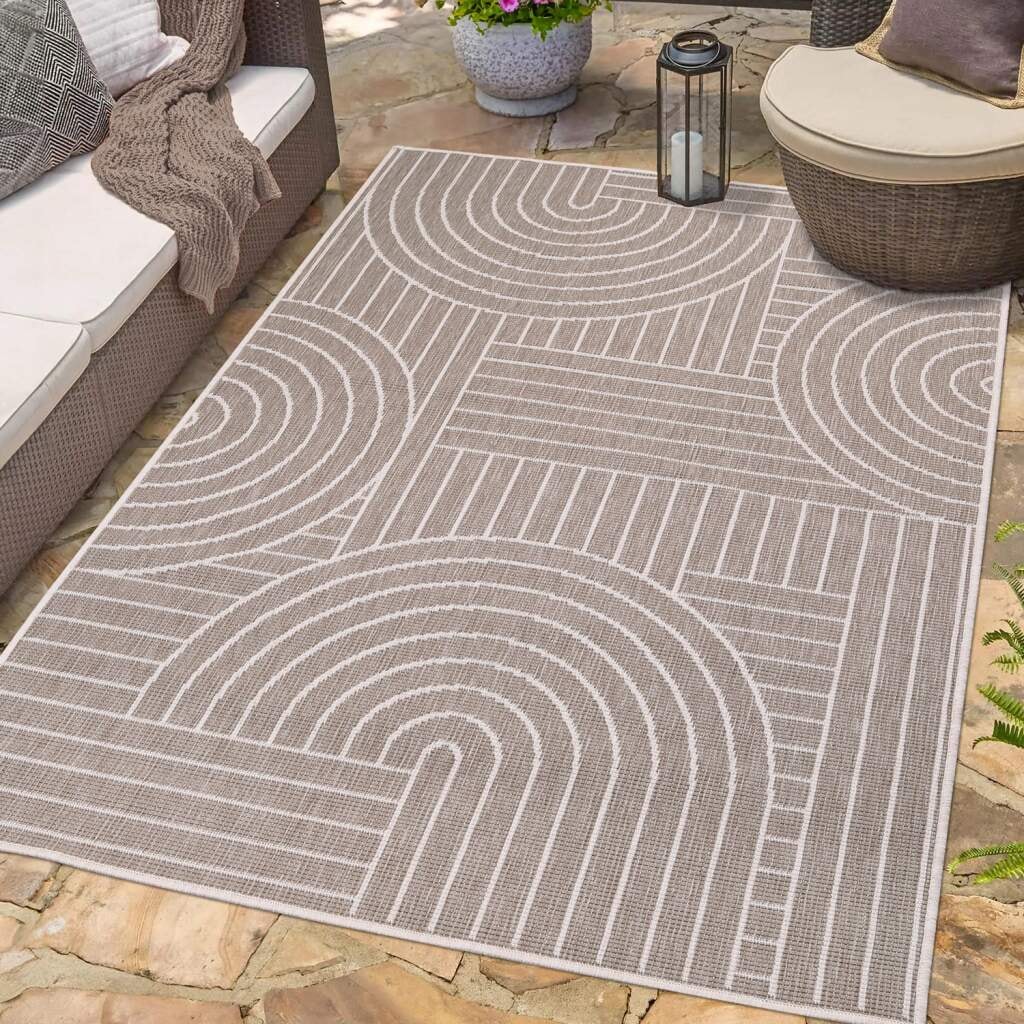 Carpet City Outdoorteppich »DUO RUG 5842«, rechteckig, 5 mm Höhe, Wendeteppich Wetterfest In- & Outdoor, Balkon, Terrasse, Wohnzimmer