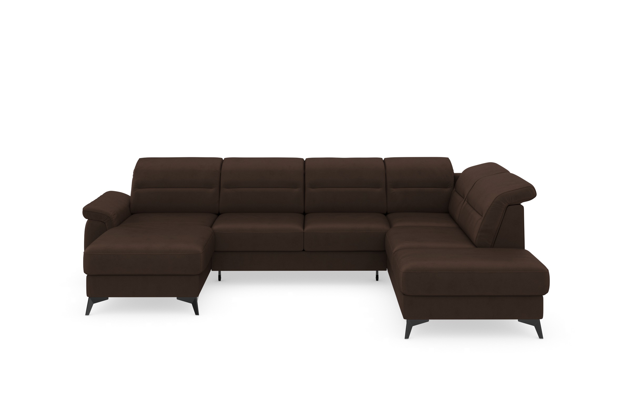 sit&more Wohnlandschaft »Sinatra U-Form«, optional mit Kopfteilverstellung und Armteilfunktion, Metallfüße