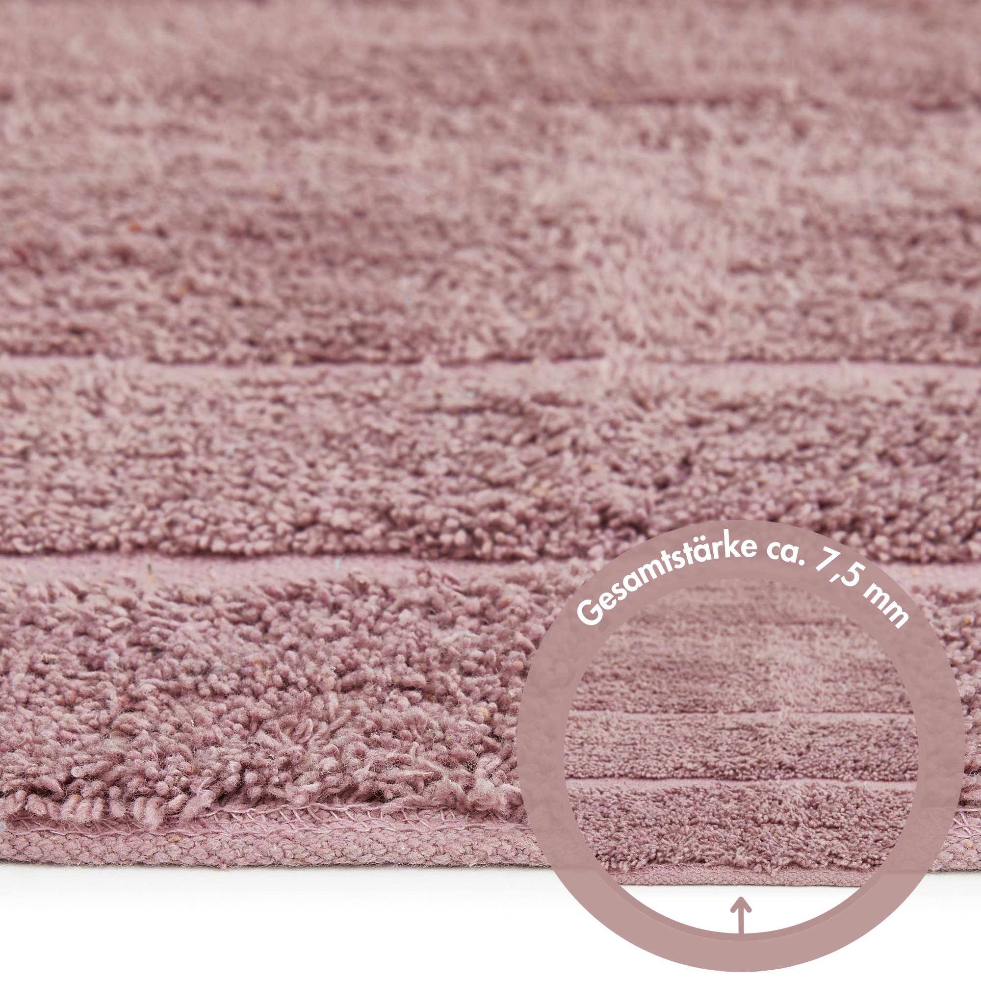 Andiamo Badematte »Havanna, 50x80 cm«, fußbodenheizungsgeeignet-schnell trocknend, Badteppich, Uni Farben, Hoch-Tief Effekt, verschiedene Designs