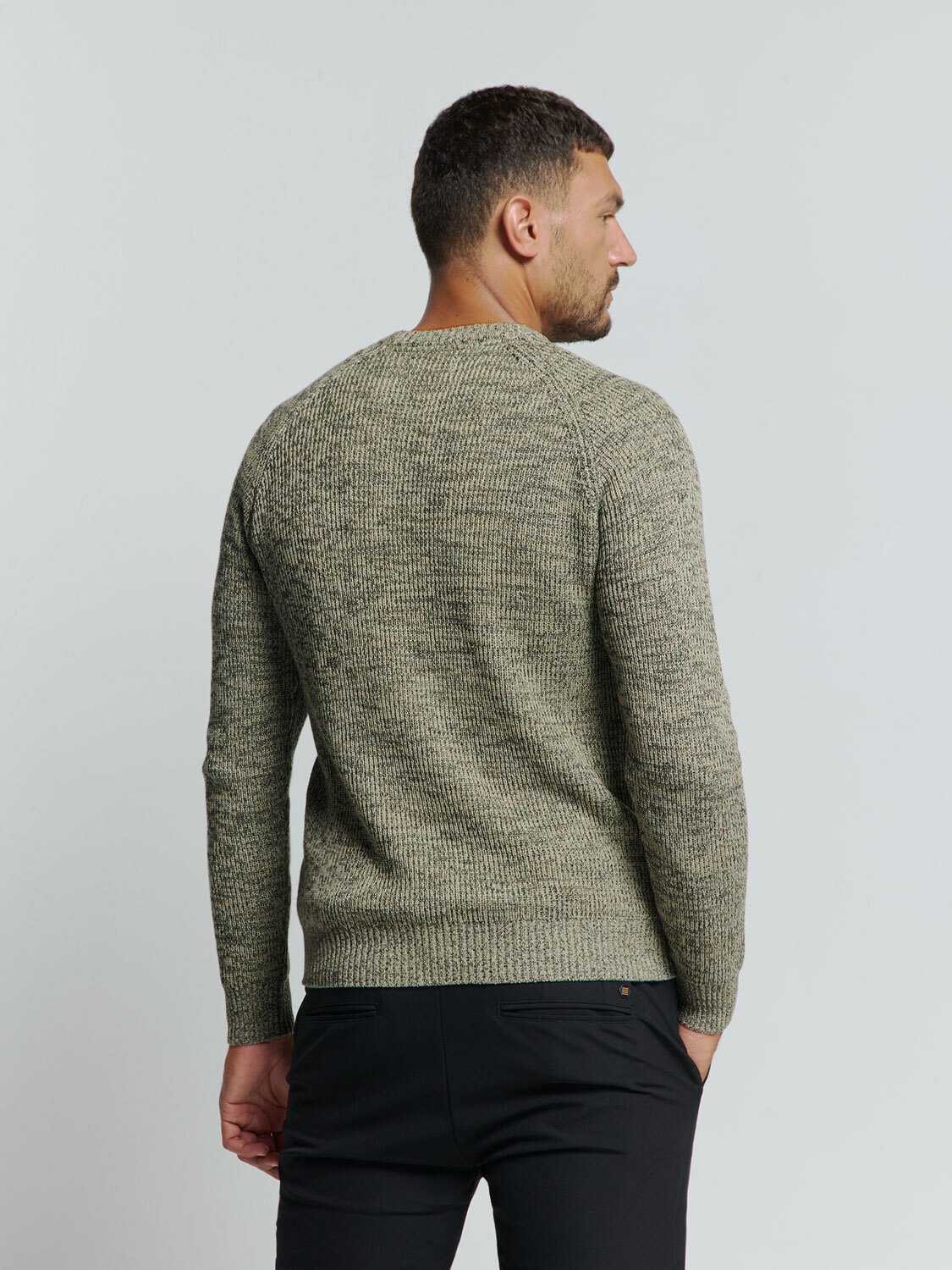 NO EXCESS Rundhalspullover »No Excess Farbiger Rippenpullover«