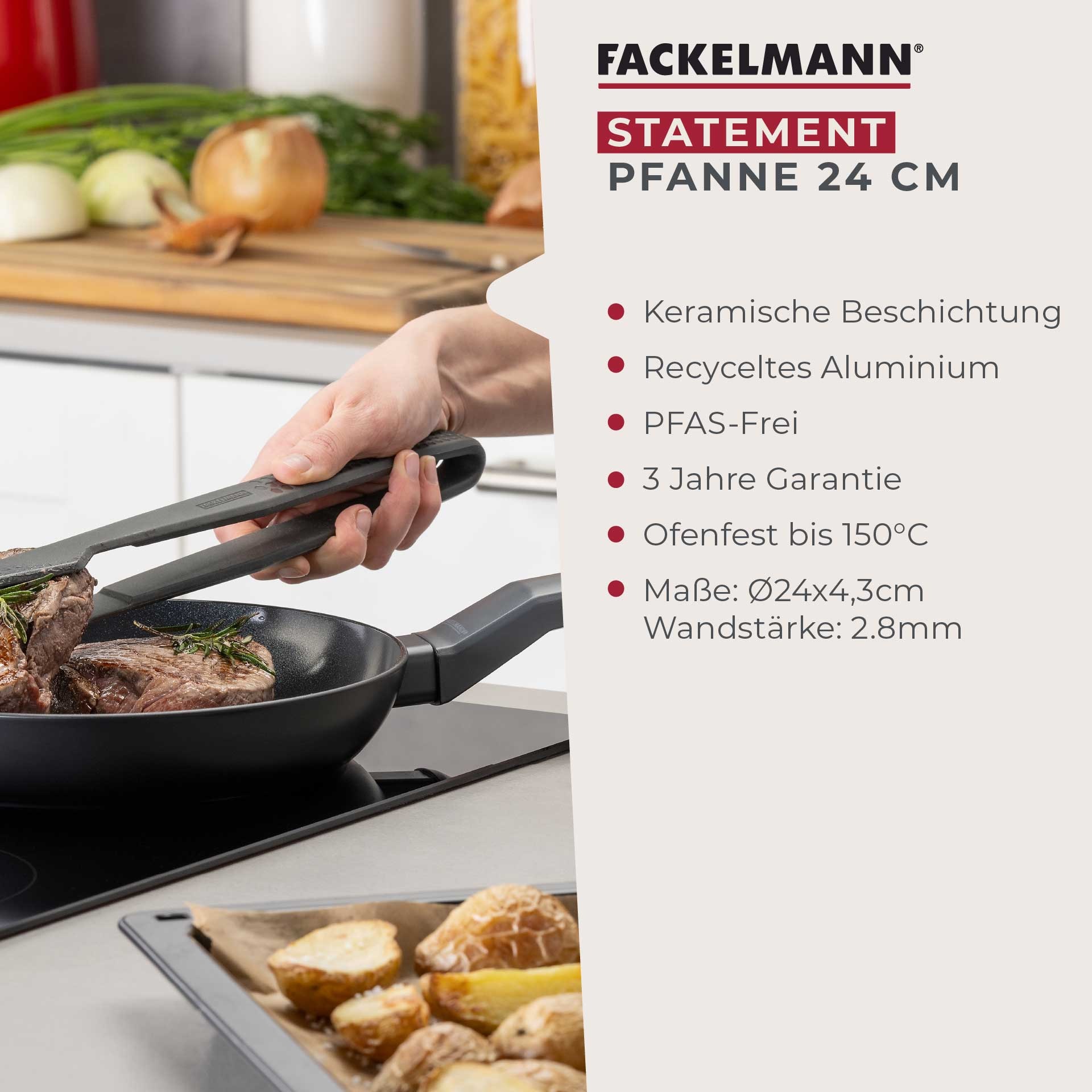 FACKELMANN Bratpfanne »Statement«, Aluminium, (Set, 2 tlg.), 2er Pfannenset Statement – Bratpfannen, Kochpfannen, Aluminium-Pfannen