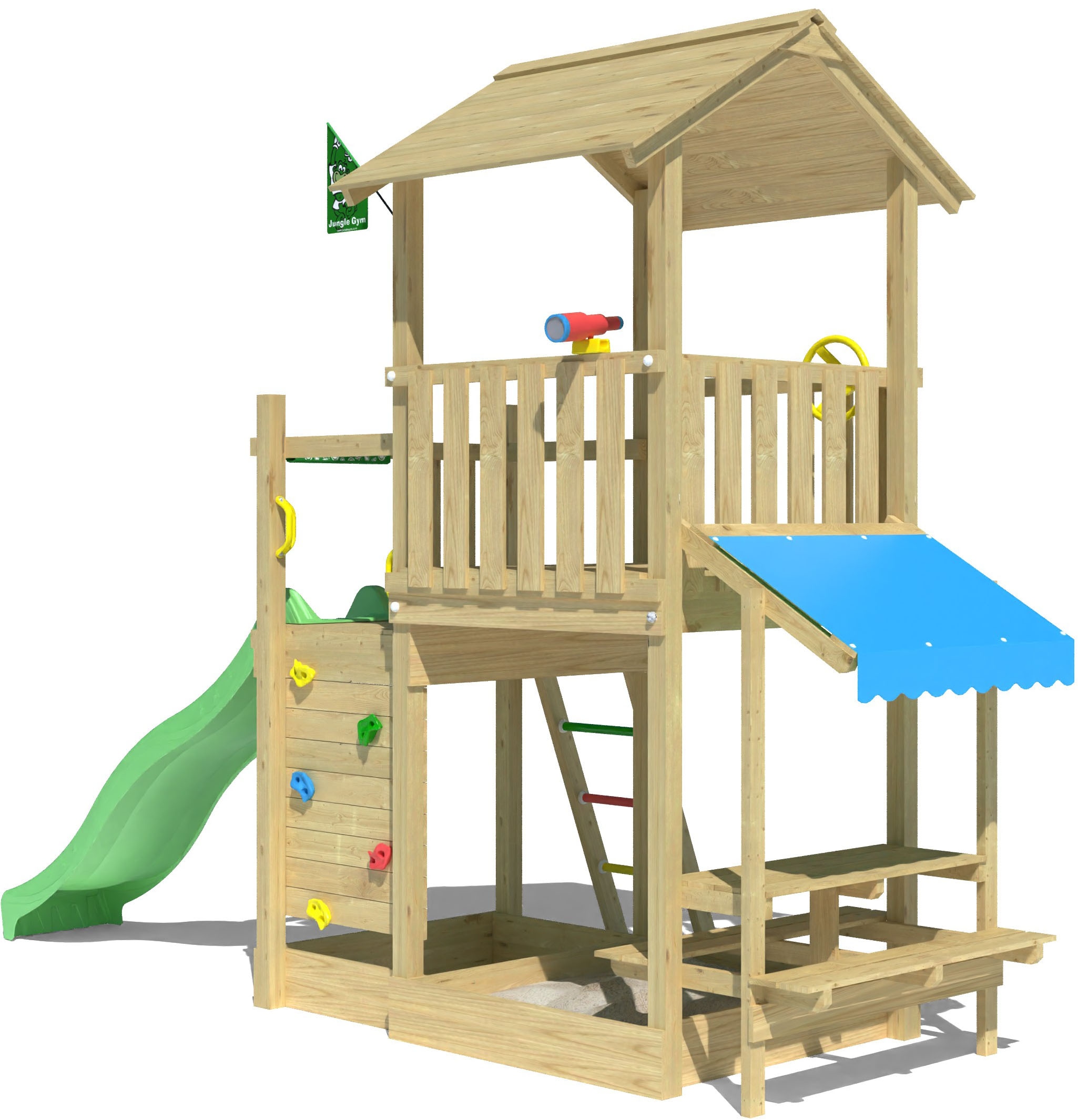 Jungle Gym Spielturm »Keep«, (Set), Spielanlage mit Mini Market und Rutsche mit Wasseranschluss