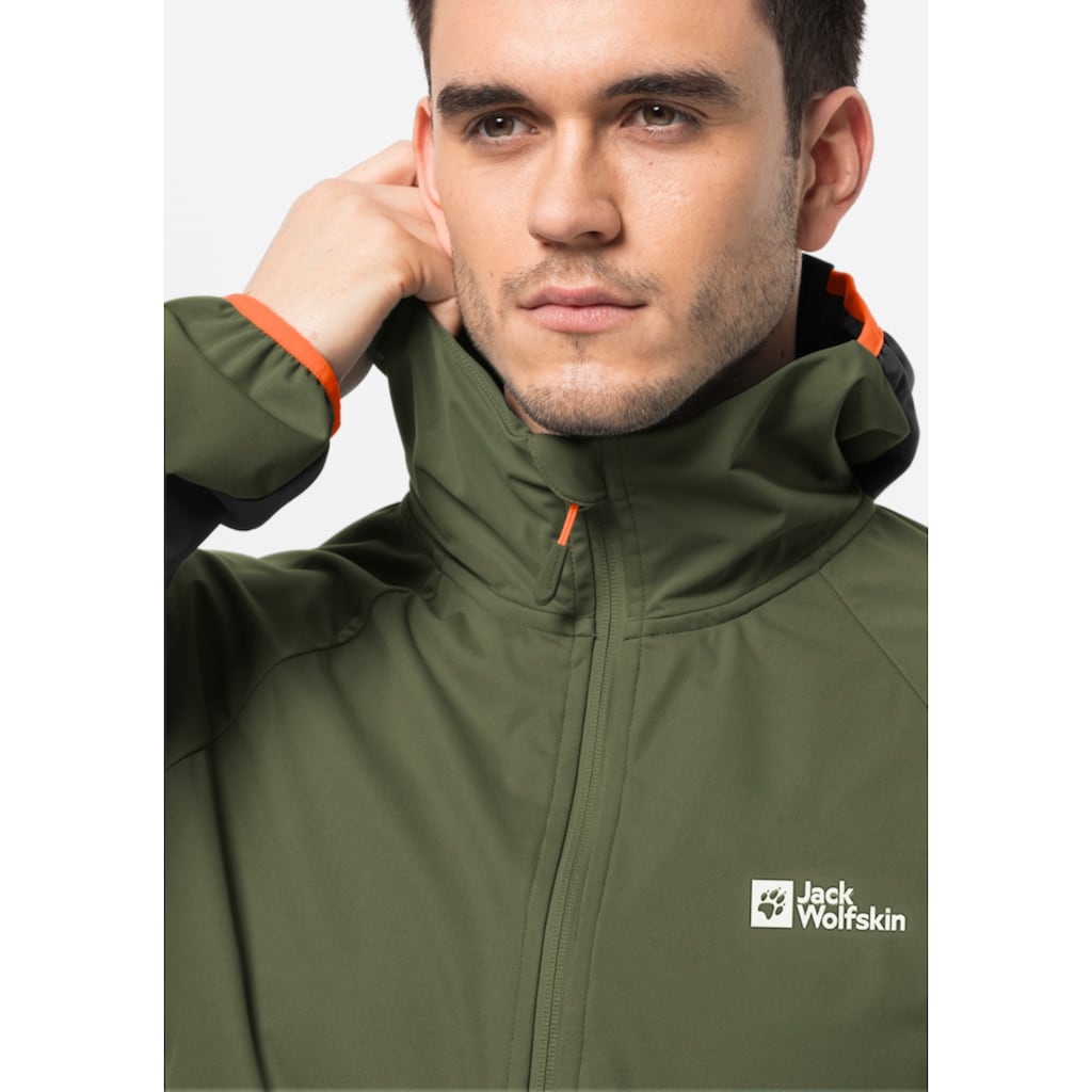 Jack Wolfskin Softshelljacke »EAGLE PEAK II HOODY M«, mit Kapuze