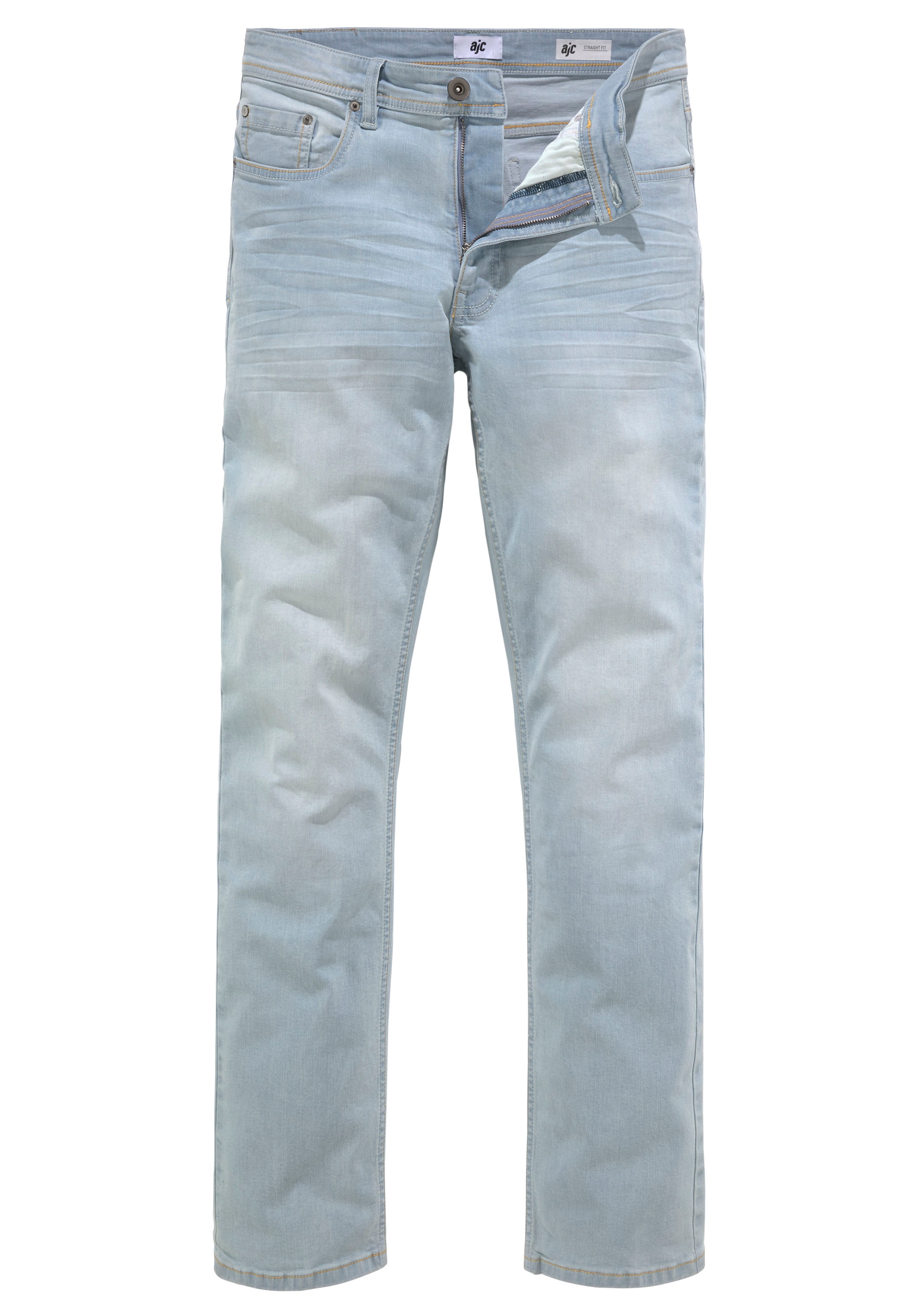 AJC Straight-Jeans, gerade geschnitten, Used-Look-Waschung, niedrige Leibhöhe