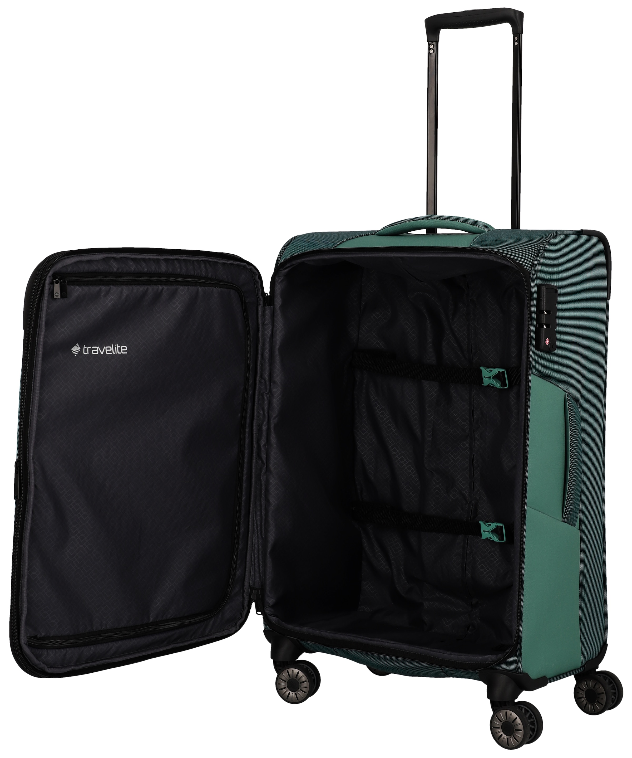 travelite Weichgepäck-Trolley »VIIA, verschiedene Größen und Farben«, 4 Rollen, Reisegepäck Trolley Koffer Weichgepäck TSA Schloss