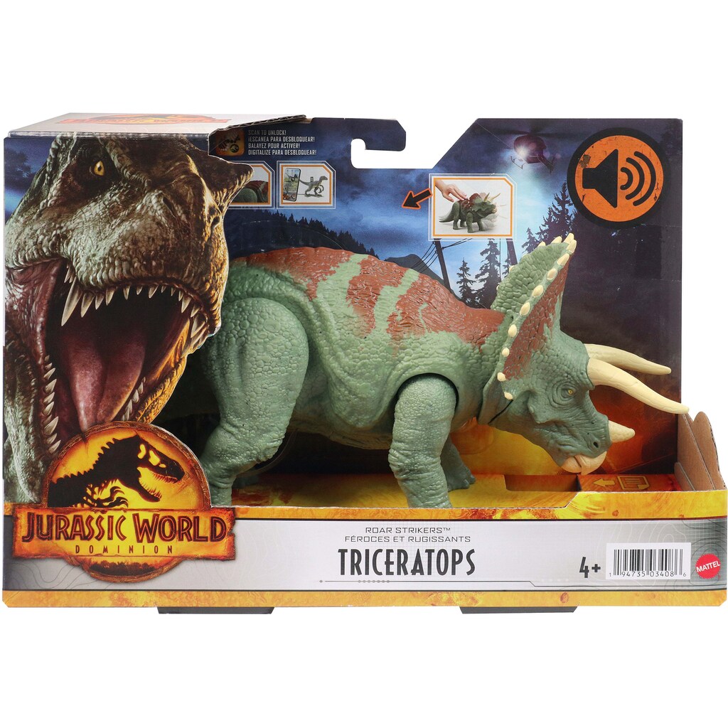 Mattel® Spielfigur »Jurassic World, Roar Strikers Triceratops«