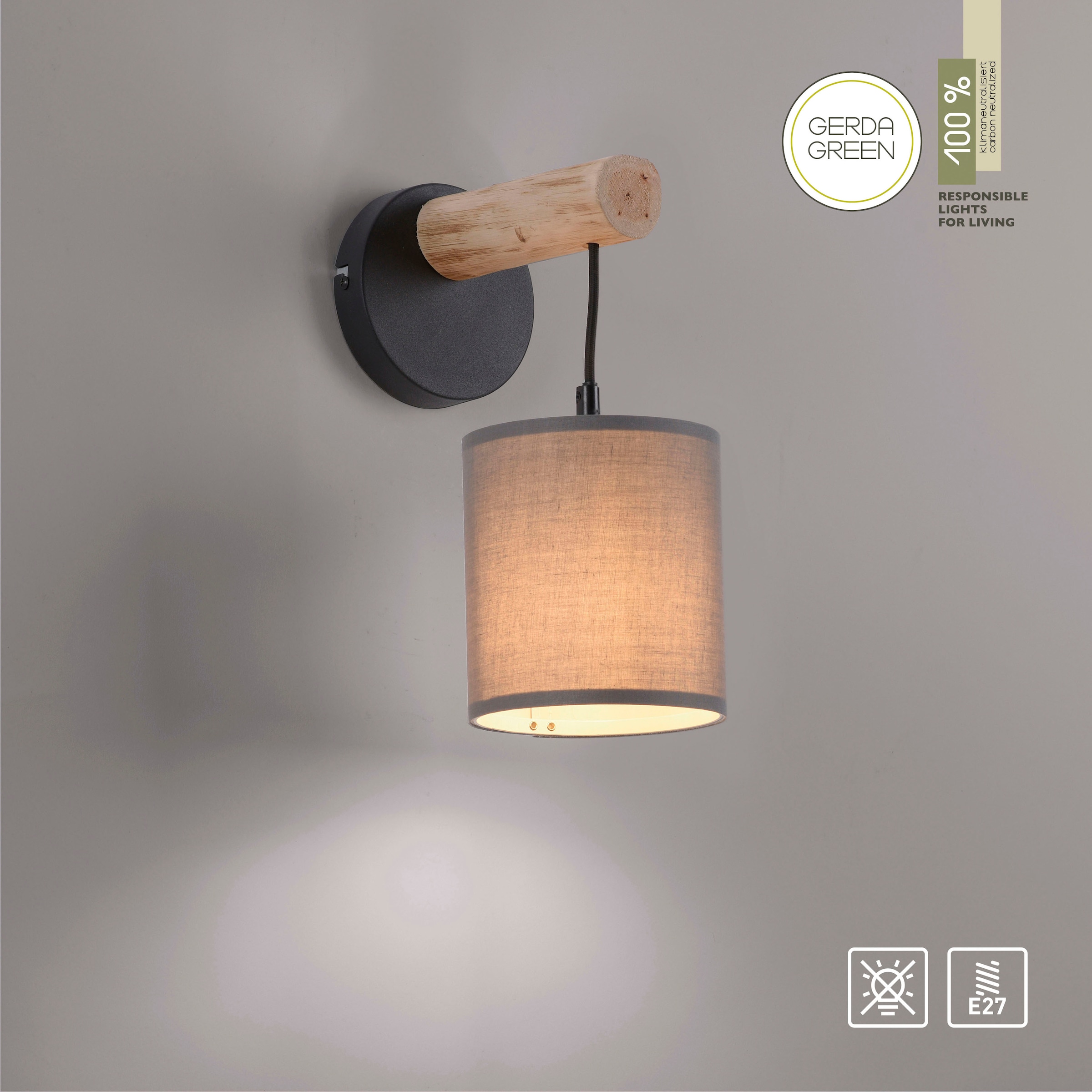 JUST LIGHT Wandleuchte »GREEN TRIB«, 1 flammig, Leuchtmittel E27   ohne Leu günstig online kaufen