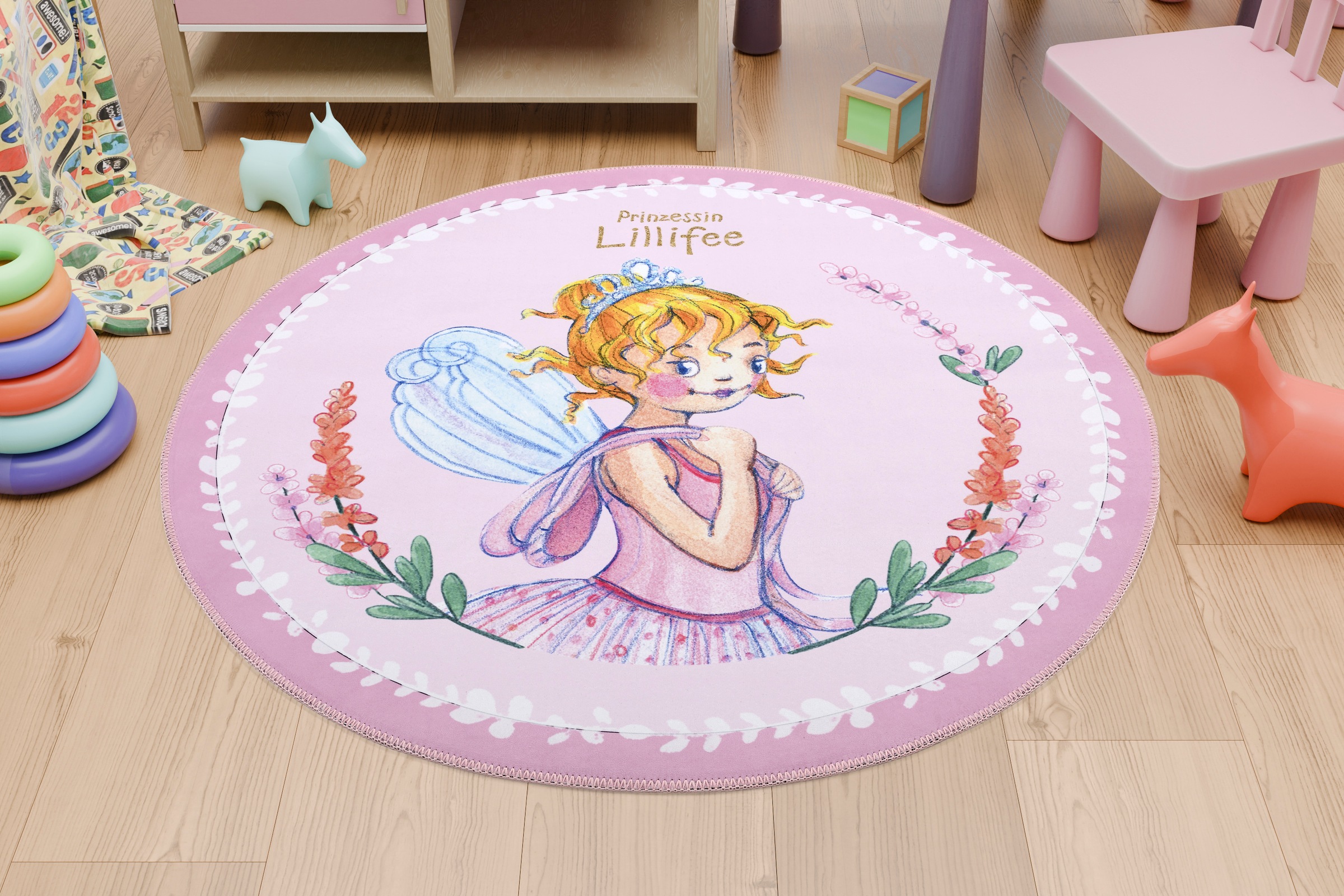 Prinzessin Lillifee Kinderteppich »Lillifee LI-133«, rund, 6 mm Höhe, bedru günstig online kaufen