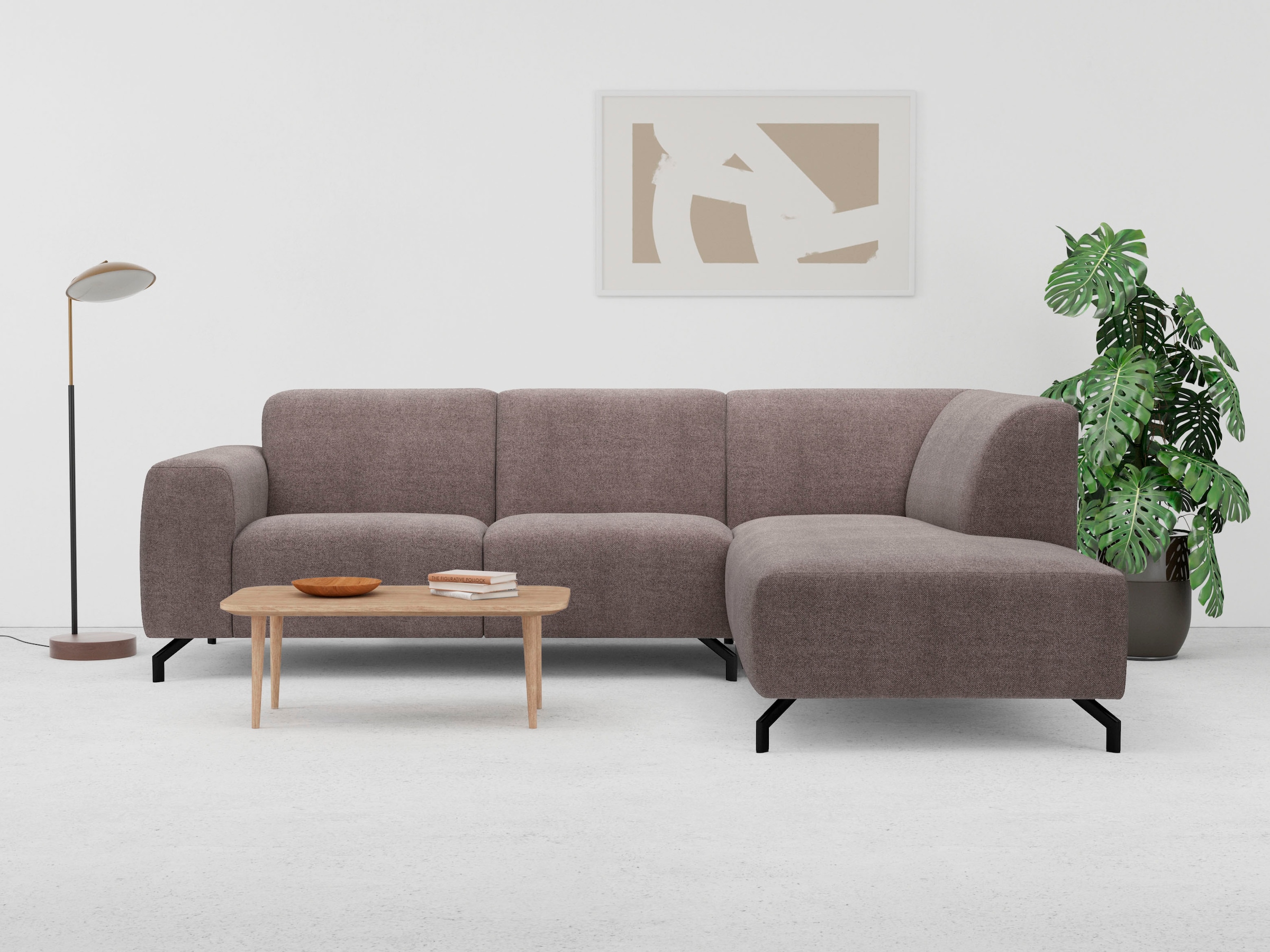 Places of Style Ecksofa "Oleandro, L-Form,", mit unterschiedlichem Sitzkomf günstig online kaufen