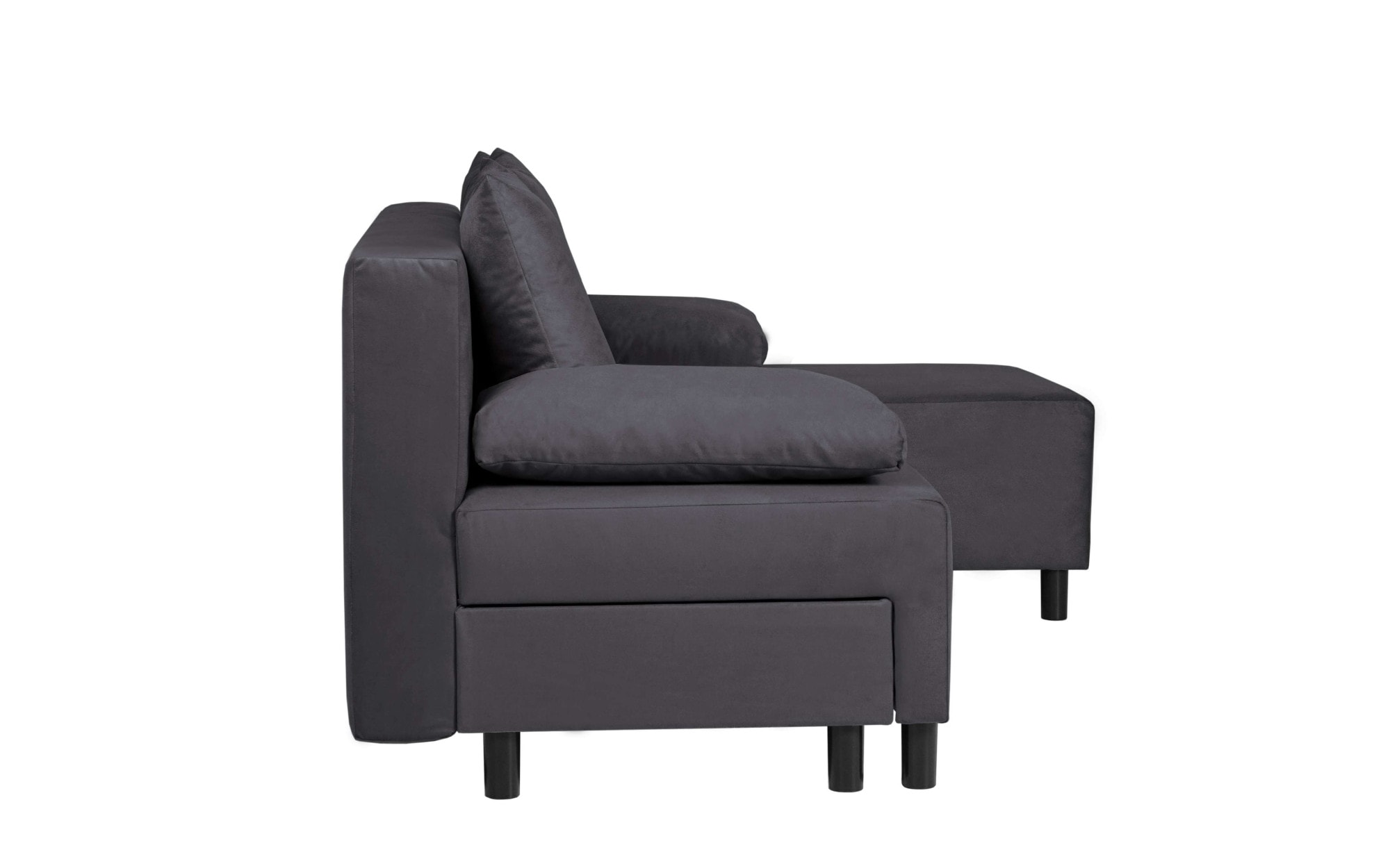 INOSIGN Ecksofa »IWALANI, Schlafsofa mit Bettkasten, Recamiere beidseitig montierbar«, L-Form, B/T/H 199/135/83 cm, Struktur weich & Velvet