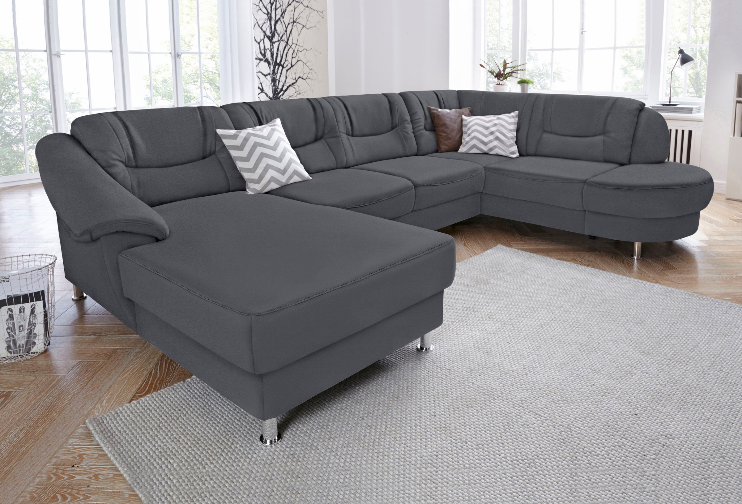 sit&more Wohnlandschaft »Salsa U-Form« mit Federkern, wahlweise mit Bettfunktion