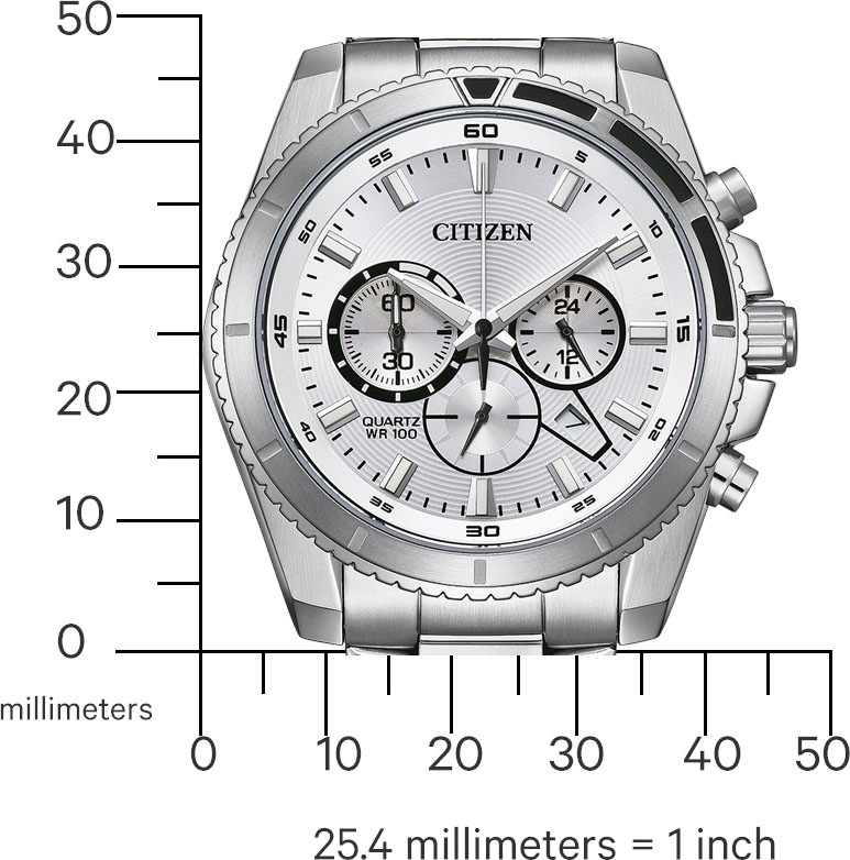 Citizen Chronograph, Armbanduhr, Quarzuhr, Herrenuhr, Edelstahlarmband