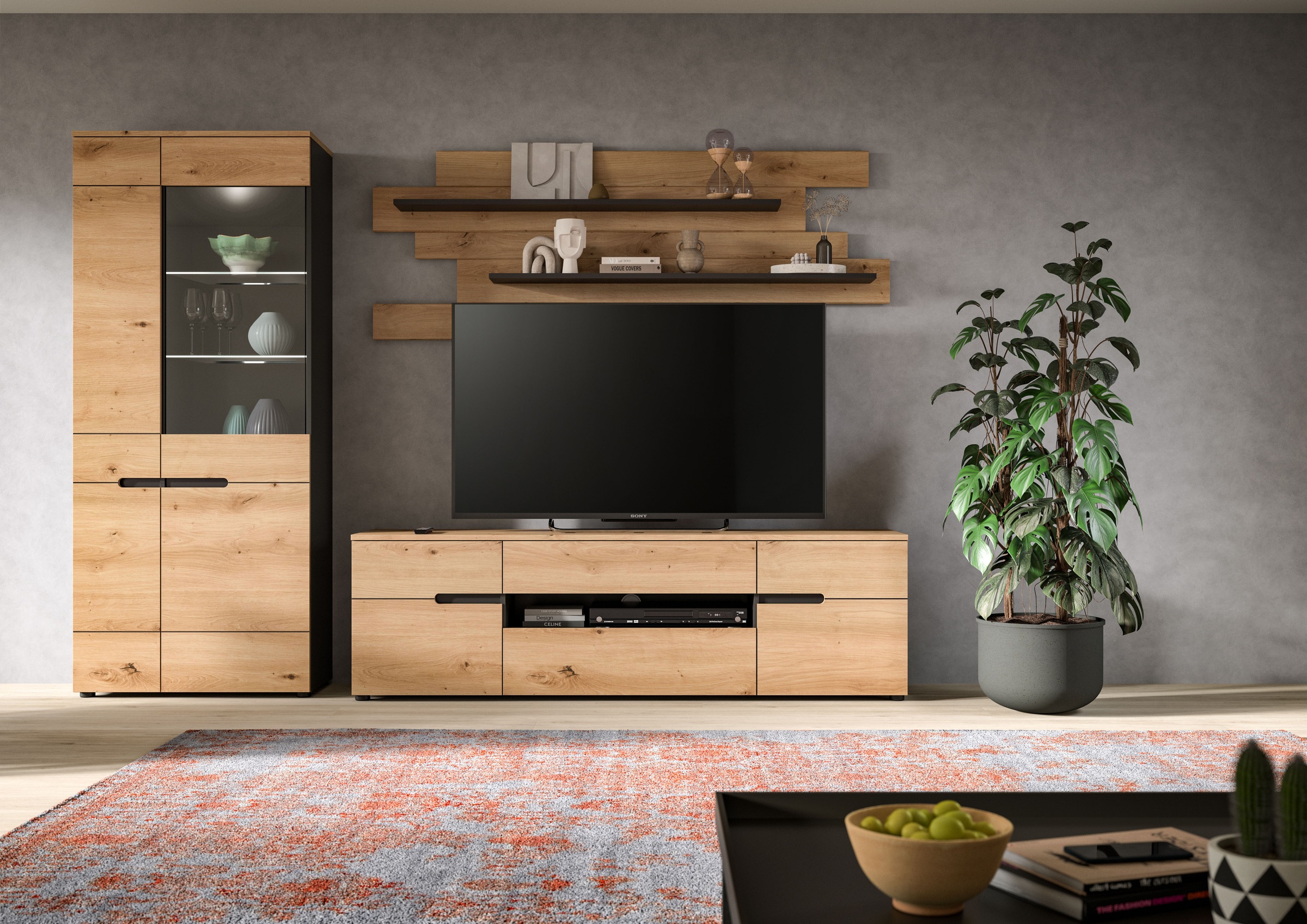 INOSIGN Wohnwand »REHAT, TOPSELLER!, 3-teilig, Breite 280 cm, inklusive Bel günstig online kaufen