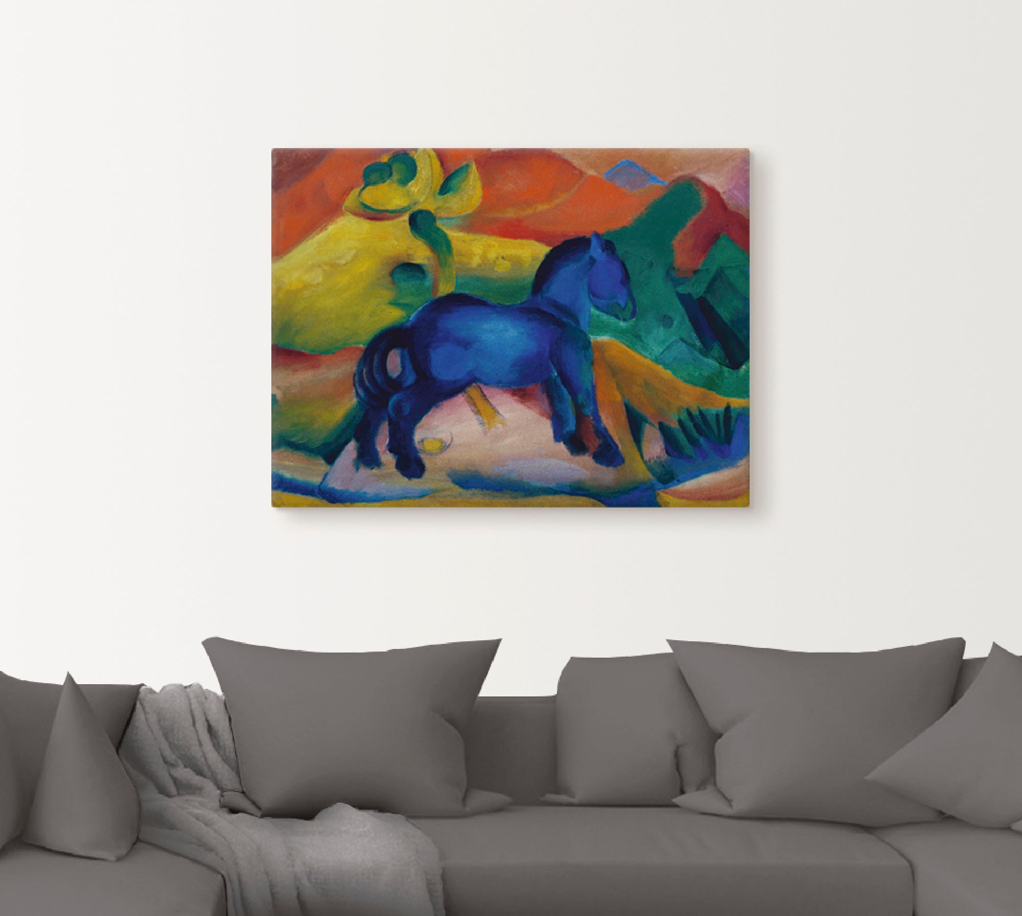 Artland Leinwandbild »Blaues Pferdchen Kinderbild. 1912.«, Tiere, (1 St.), auf Keilrahmen gespannt