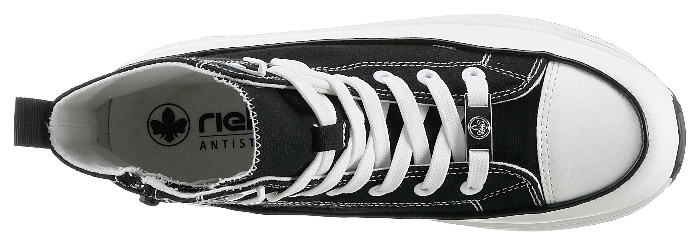 Rieker Sneaker, Plateau, High Top-Sneaker, Schnürschuh in veganer Verarbeitung