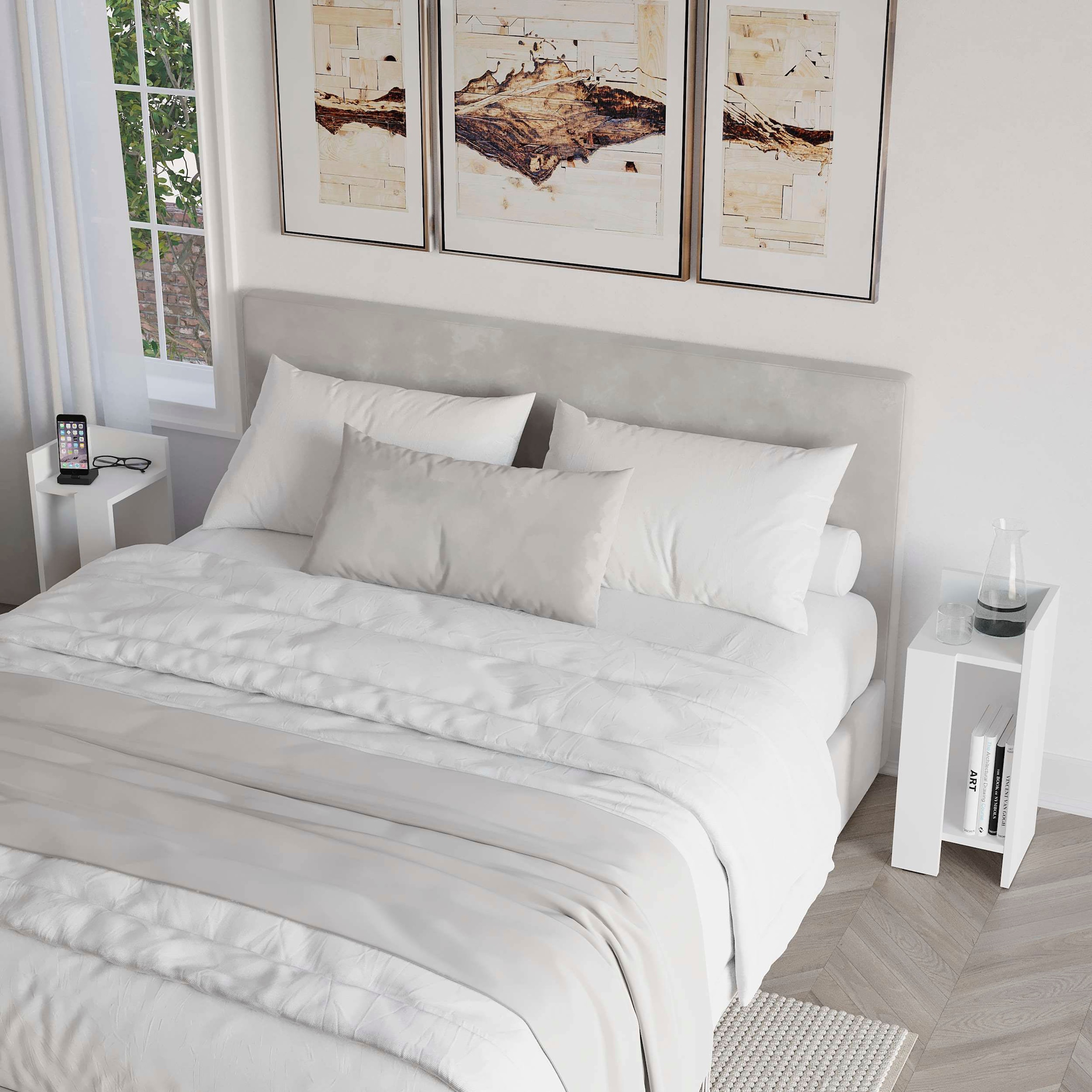 Decortie Nachttisch »ELOS NACHTTISCH SET«, (Packung, 1 St.), Leichte Montage, Lagerung, Platzsparend
