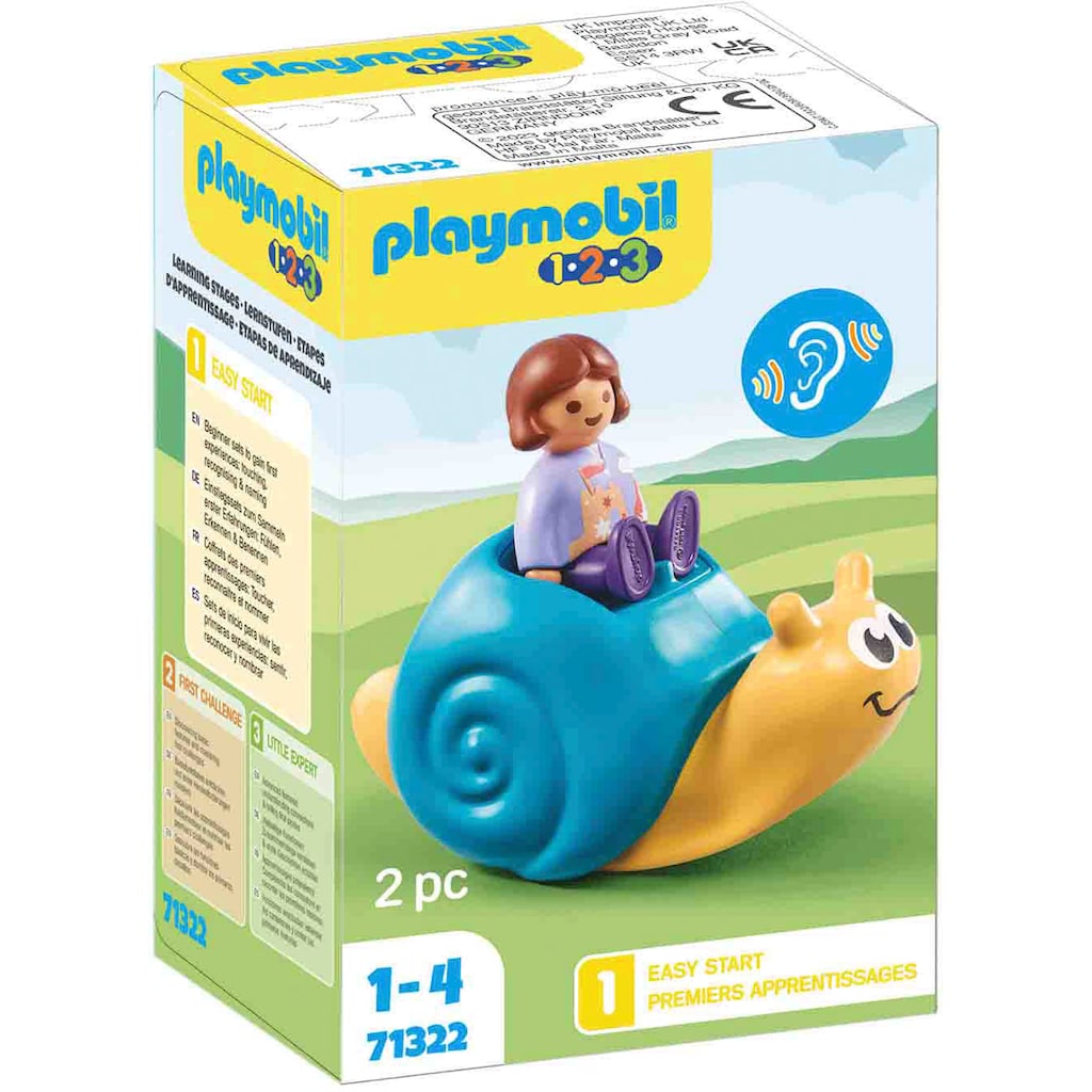 Playmobil® Konstruktions-Spielset »Schaukelschnecke mit Rasselfunktion (71322), Playmobil 1-2-3«, (2 St.)