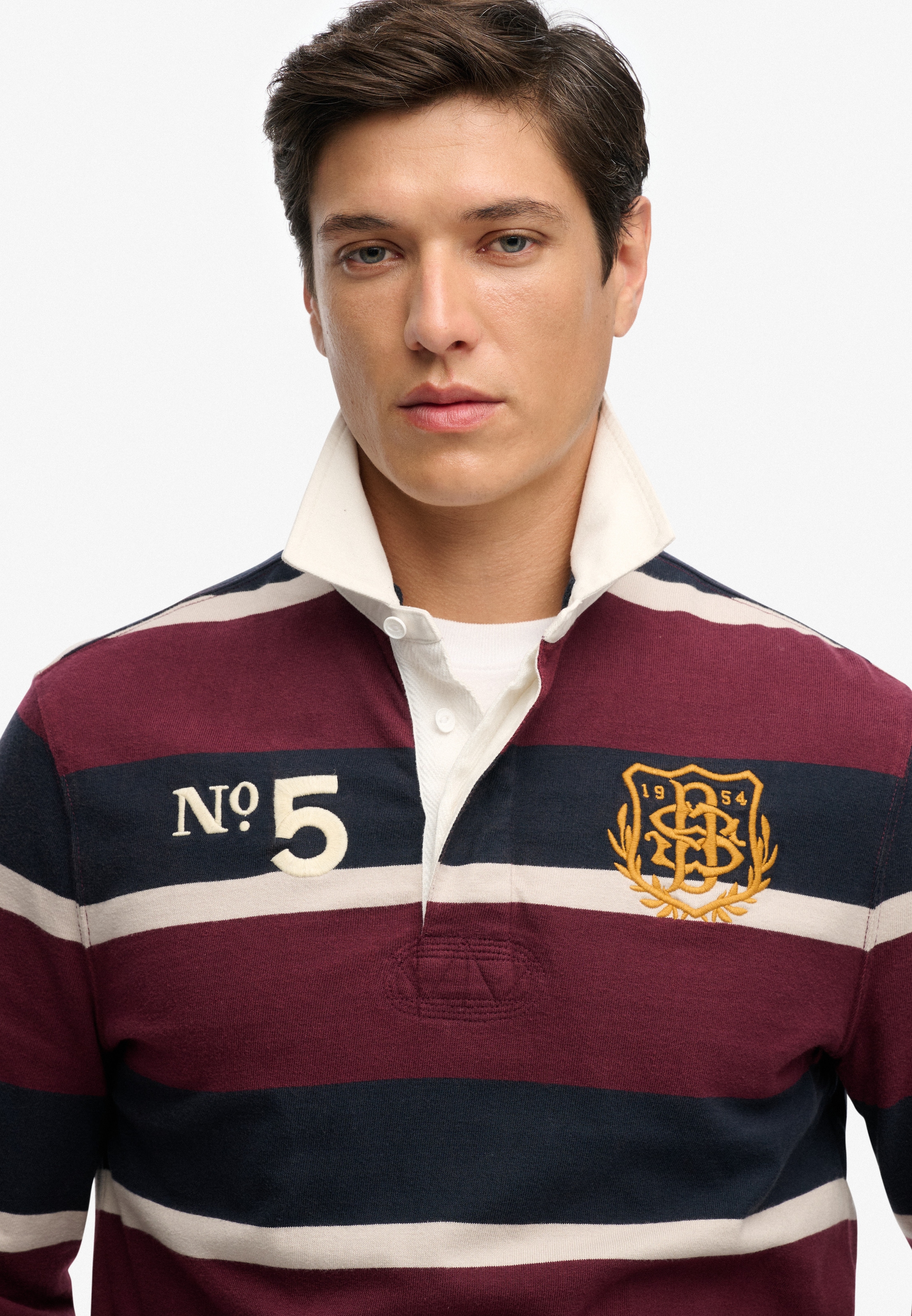 Superdry Langarmshirt »DOUBLE EMBLEM STRIPE RUGBY«
