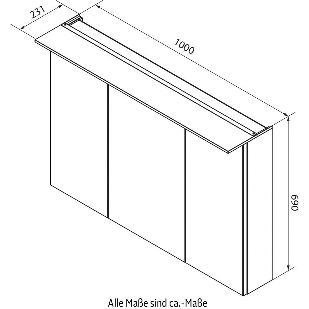 FACKELMANN Spiegelschrank »PE 100 - Dark-Oak«