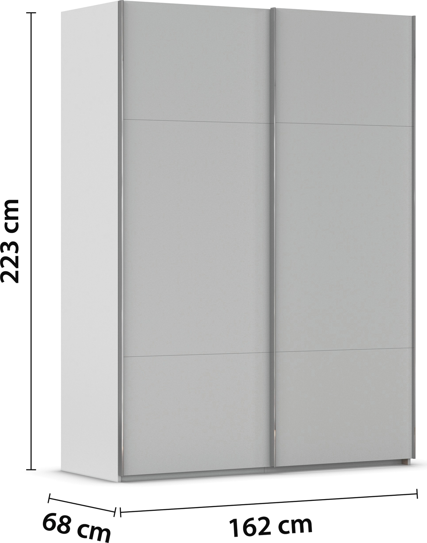 rauch Schwebetürenschrank »Kleiderschrank Schrank Garderobe Schlafzimmerschrank CONTIDO« in 3 verschiedenen Ausstattungen BASIC/CLASSIC/PREMIUM,  aus hochwertigem Material in 6 Breiten 2 Griff-Farben MADE IN GERMANY