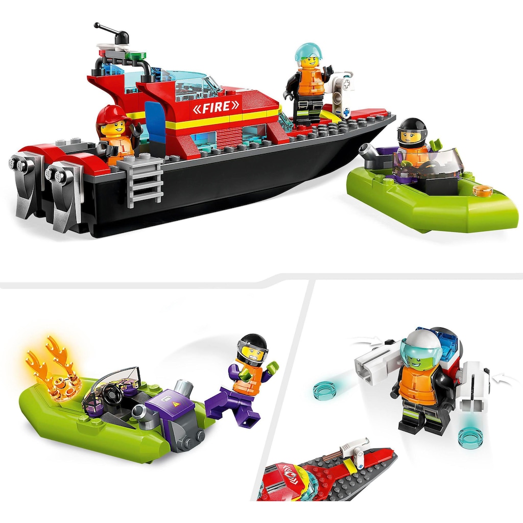 LEGO® Konstruktionsspielsteine »Feuerwehrboot (60373), LEGO® City«, (144 St.), Made in Europe