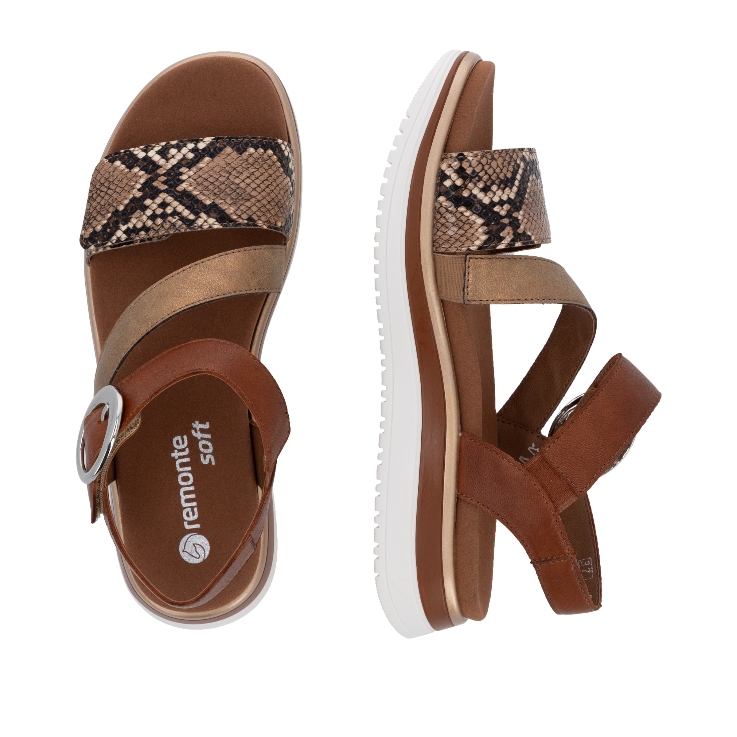 Remonte Plateausandale  Sommerschuh, Sandalette mit praktischen Klettverschlüssen