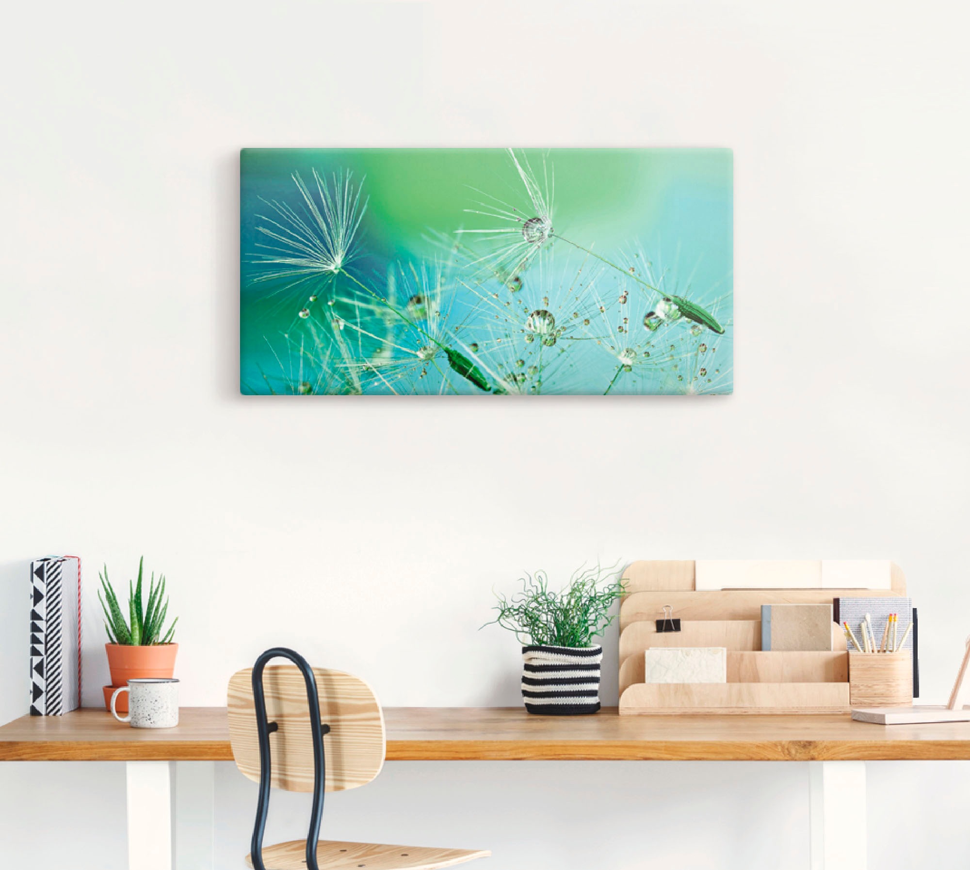 Artland Wandbild »Glitzernde Pustblumen mit Wassertropfen«, Blumen, (1 St.), als Alubild, Outdoorbild, Leinwandbild in verschied. Größen
