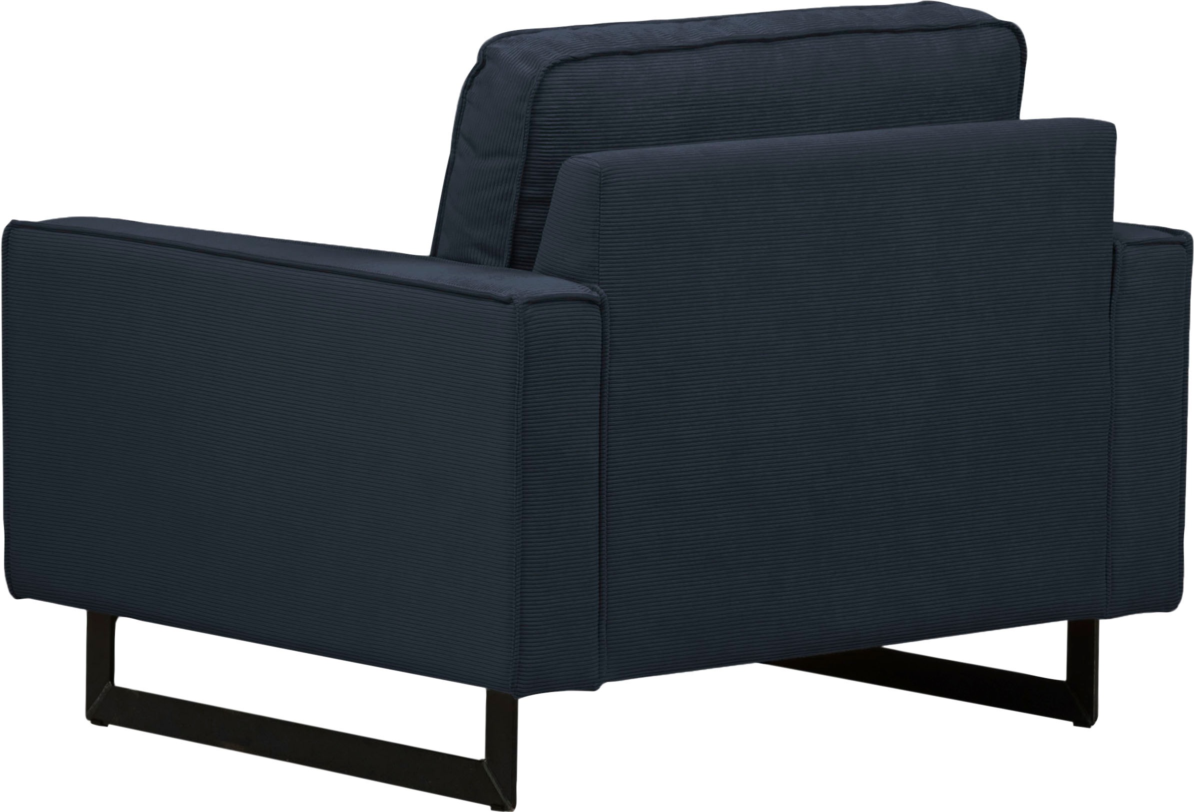 Places of Style Loveseat »Pinto 105 cm, Cord, Chenille, Lederoptik«, mit Keder, Metallfüßen und auch in Cord Bezug erhältlich