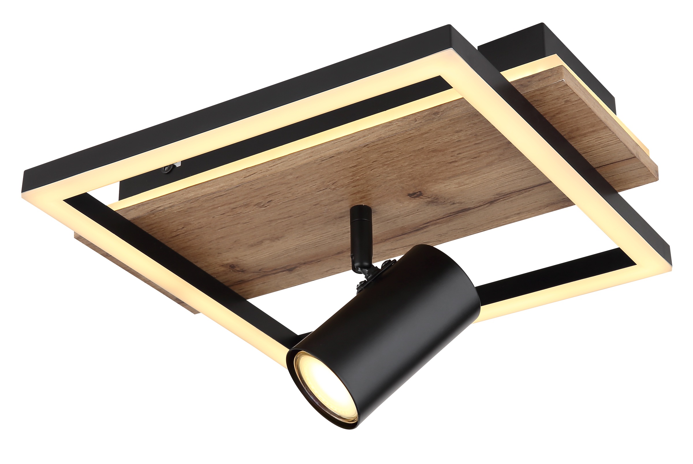 GLOBO LIGHTING LED Deckenleuchte »KASSU« LED-Modul Warmweiß Deckenlampe/Wohnzimmer/Schlafzimmer/modern/Holz