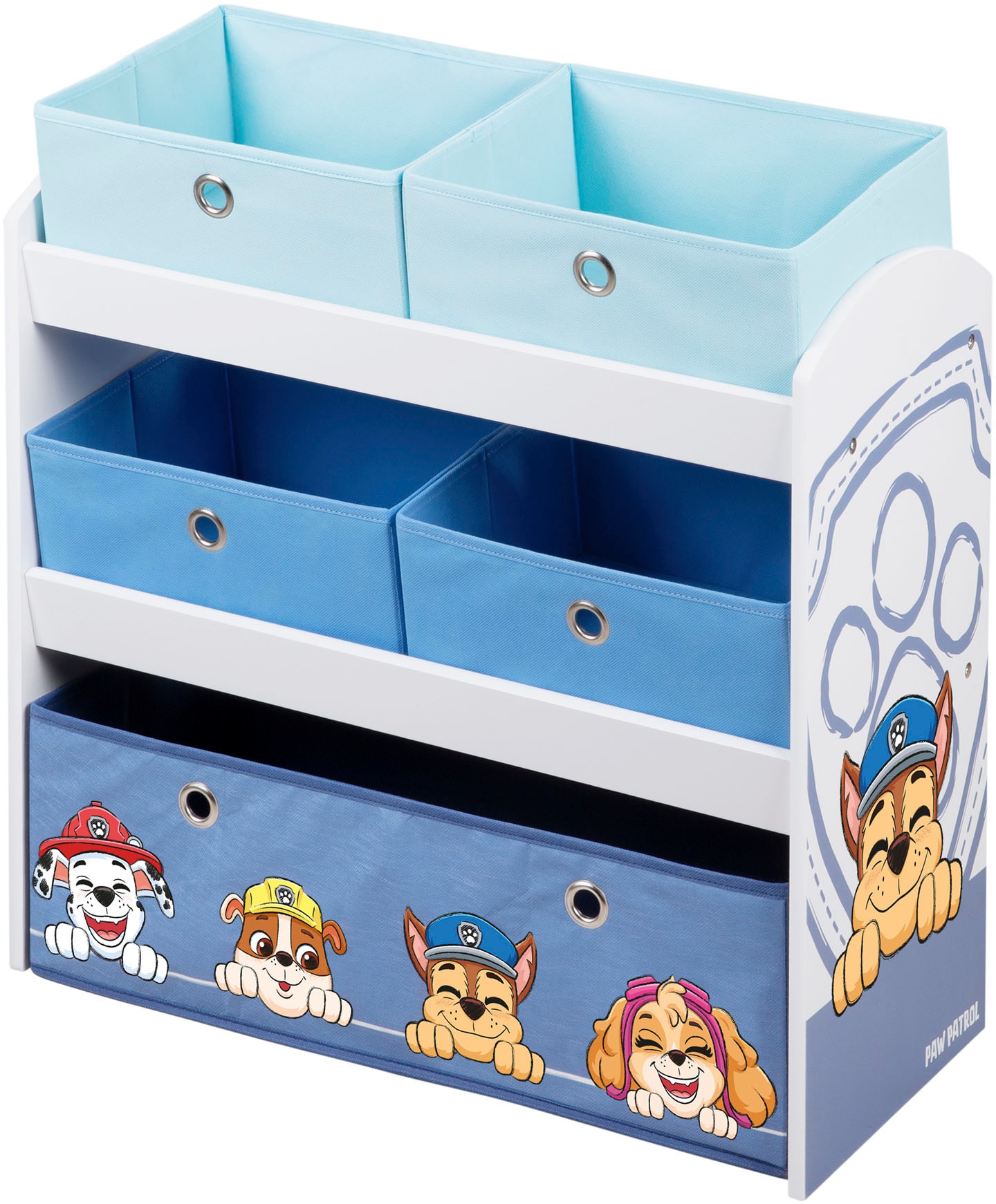 roba® Kinderregal »PAW Patrol, weiß«, inklusive 5 Stoffboxen in 2 Größen günstig online kaufen