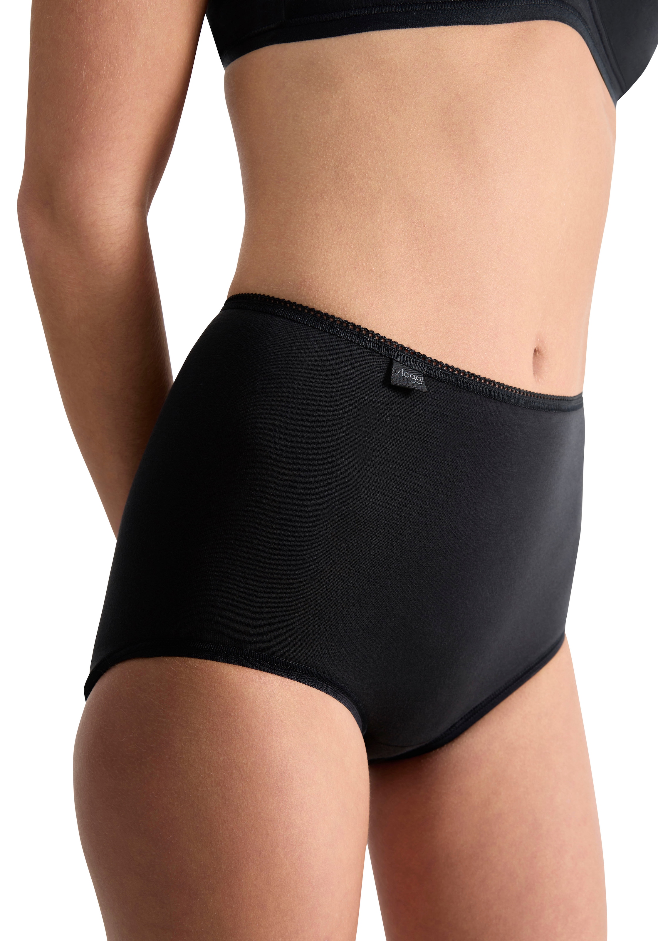 sloggi Maxislip »24/7 Cotton« 3er Pack,  höher geschnittene Passform, elastisch, Spitze, blickdicht, weich