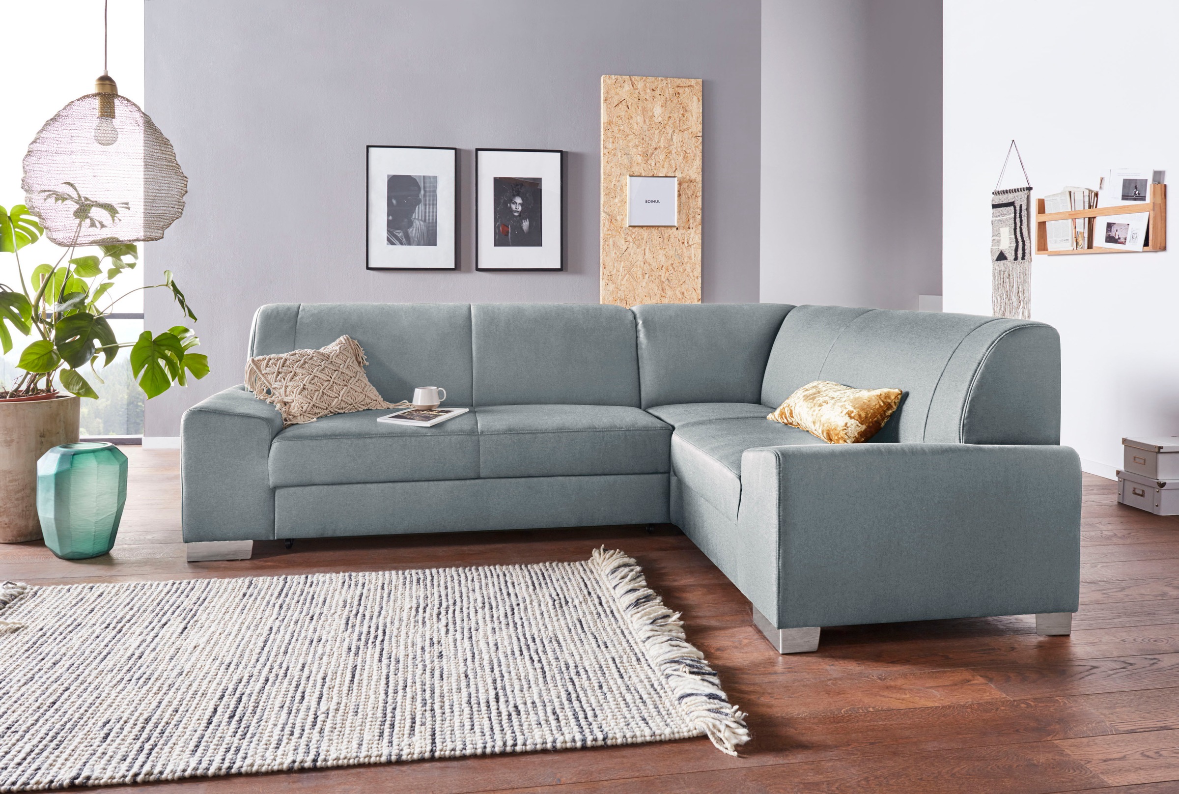 DOMO collection Ecksofa »Anzio in kubischer Formensprache, flache Armlehnen günstig online kaufen