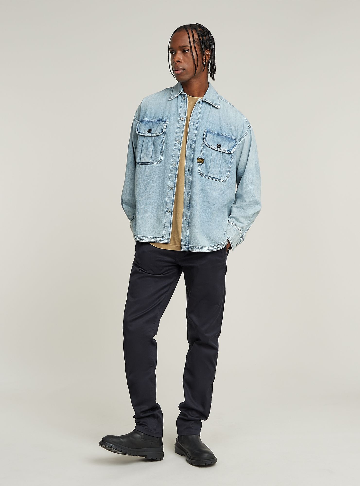 G-STAR Langarmshirt »2 Pocket Pleated Boxy Hemd«