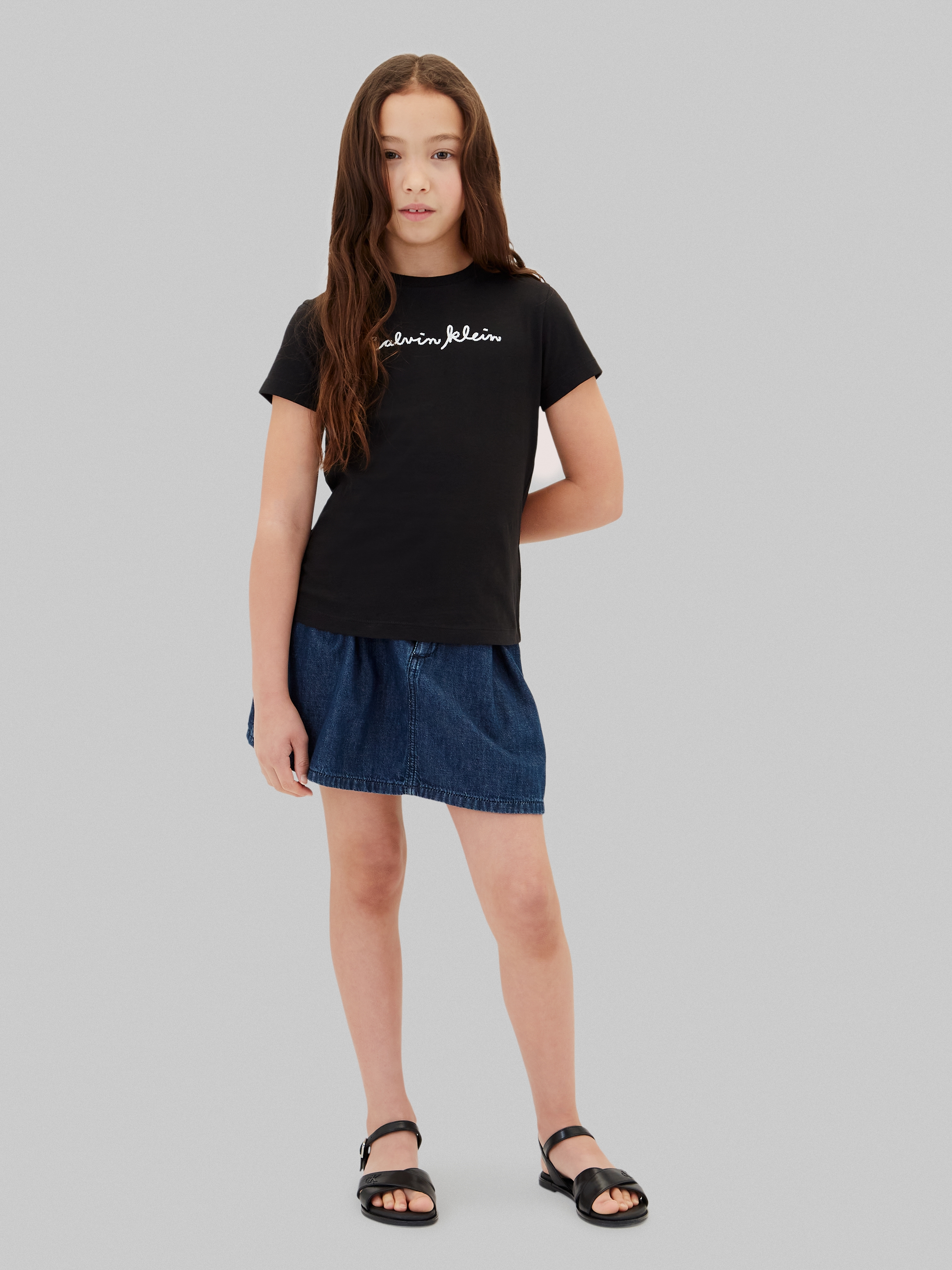 Calvin Klein Jeans T-Shirt Rundhalsausschnitt, Slim Fit, reine Baumwolle