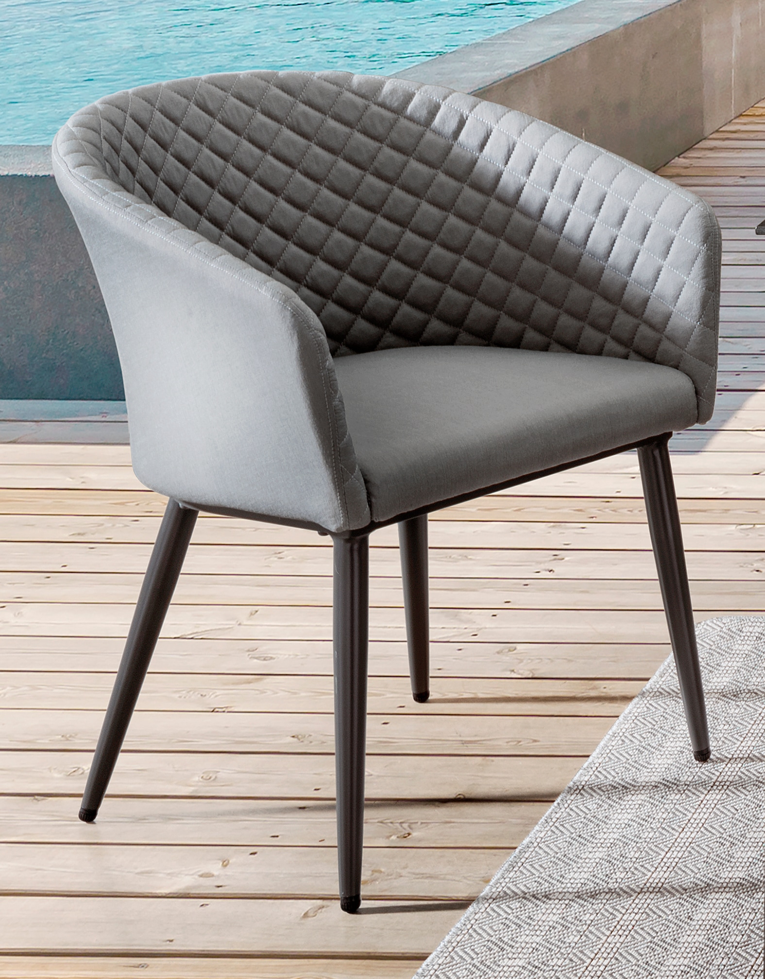 Destiny Garten-Essgruppe »MODENA CREMONA«, (5 tlg., 4x Sessel, 1x Tisch), Aluminium, Olefin, Glas mit Keramiküberzug